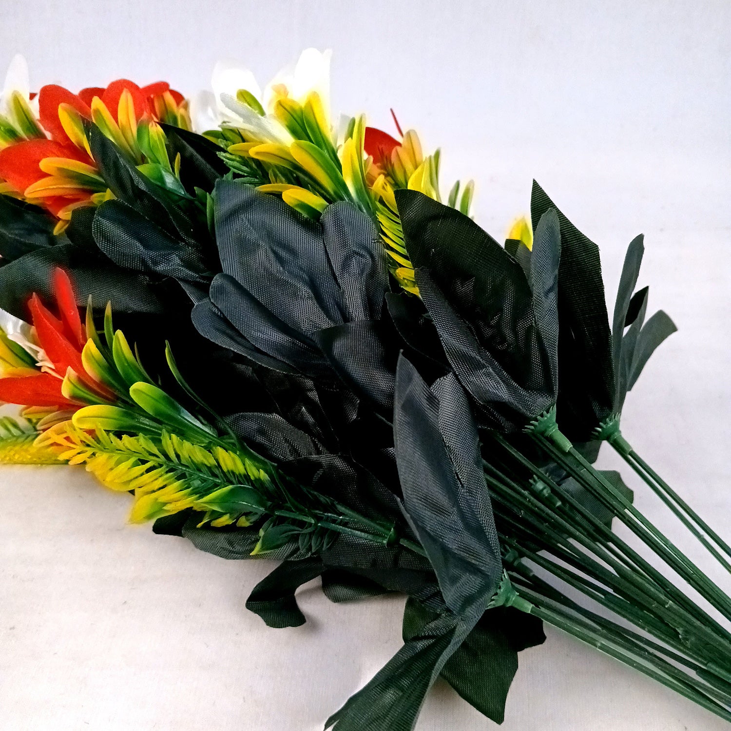 Artificial Flower Lily Bouquets | Faux Flowers Bunch - for Table Vase, Pot, Home Decor, Living Room, Side Table Centerpiece - 26 Inch - Apkamart