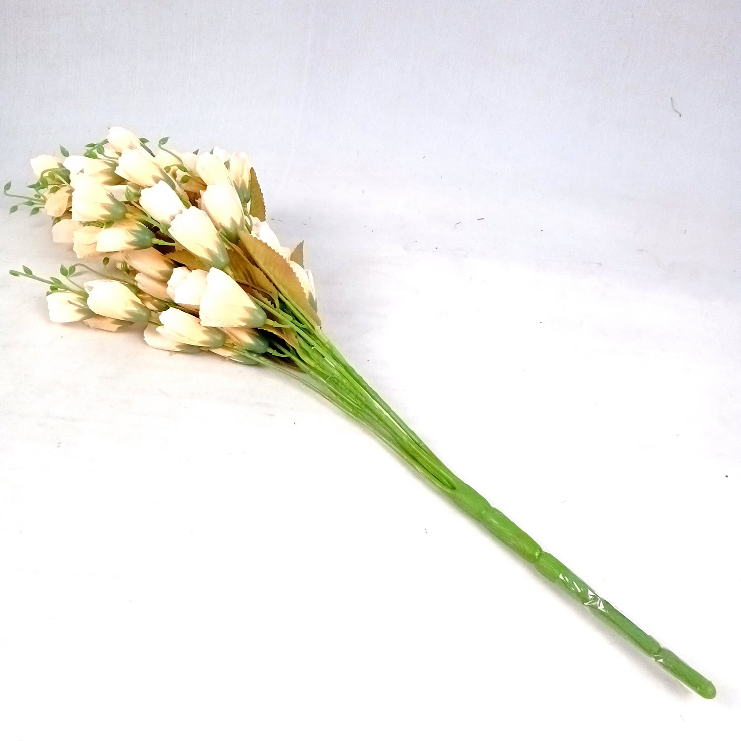 Artificial Flowers | Faux Tulips Flowers Bunch - for Home Decor, Office Corner, Living Room, Side Table, Centerpiece - 27 Inch - Apkamart #Colour_Cream