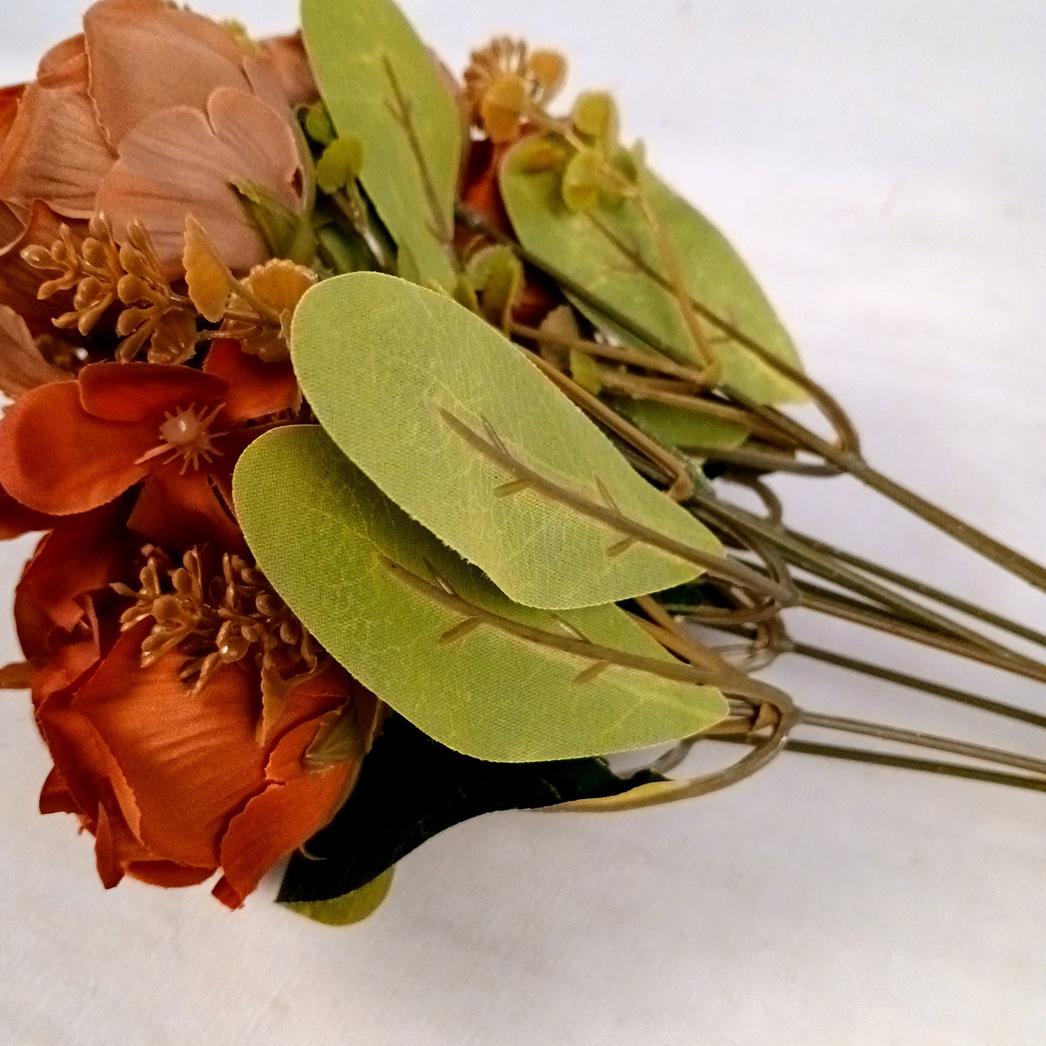 Artificial Flowers | Faux Flowers Rose Bunch - for Home Decor, Living Room, Office, Centerpiece - 15 Inch - Apkamart #Colour_Multicolor