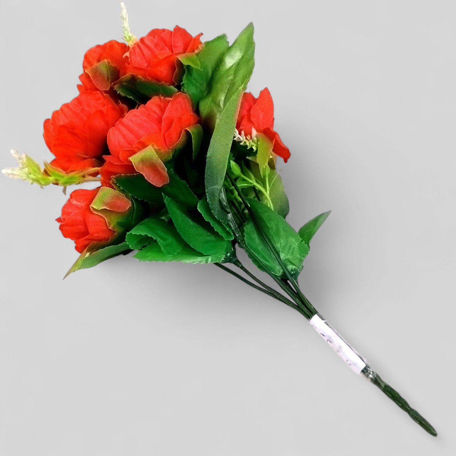 Artificial Flowers Rose Bunches for Vase Pot | Faux Flowers Stem - for Home Decor, Living Room, Office & Festivals Decoration (Vase Not Included) - 15 Inch - Apkamart #Colour_Red