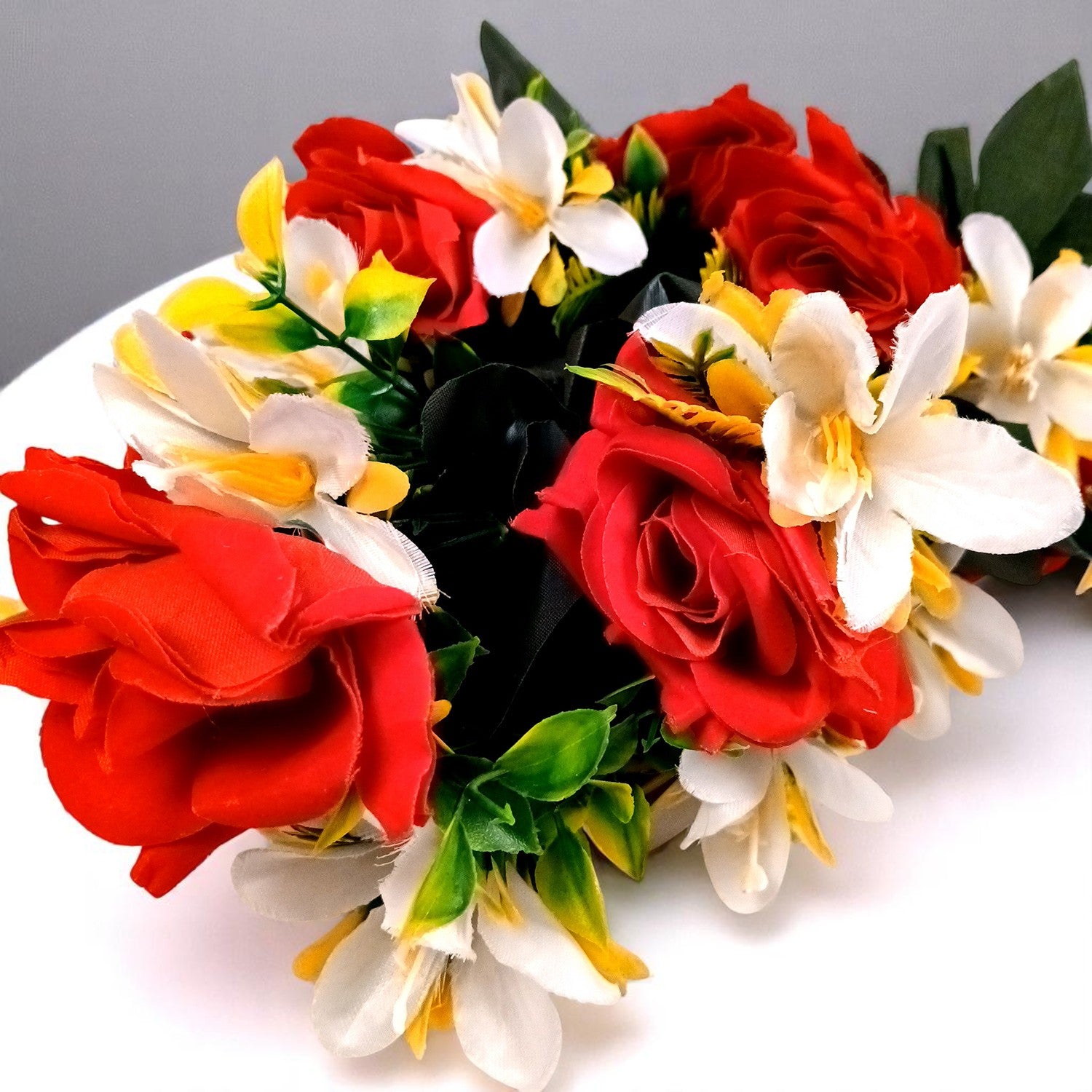 Artificial Flowers | Faux Lily Flowers Bunch - for Home Decor, Living Room, Side Table, Centerpiece - 25 Inch - Apkamart