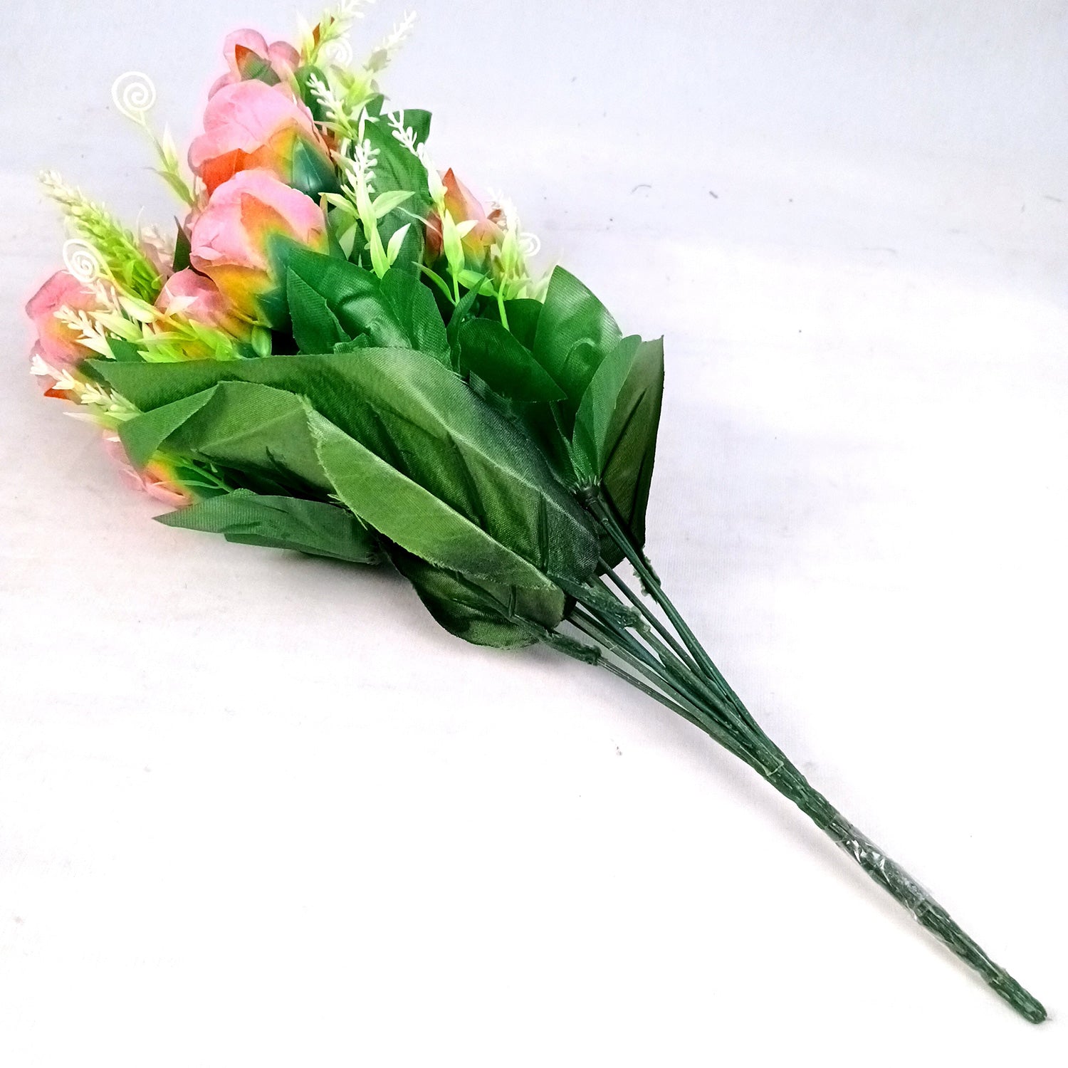 Artificial Flowers Rose | Faux Flowers Bunch - for Home Decor, Side Table, Centerpiece - 17 Inch - Apkamart #Colour_Pink