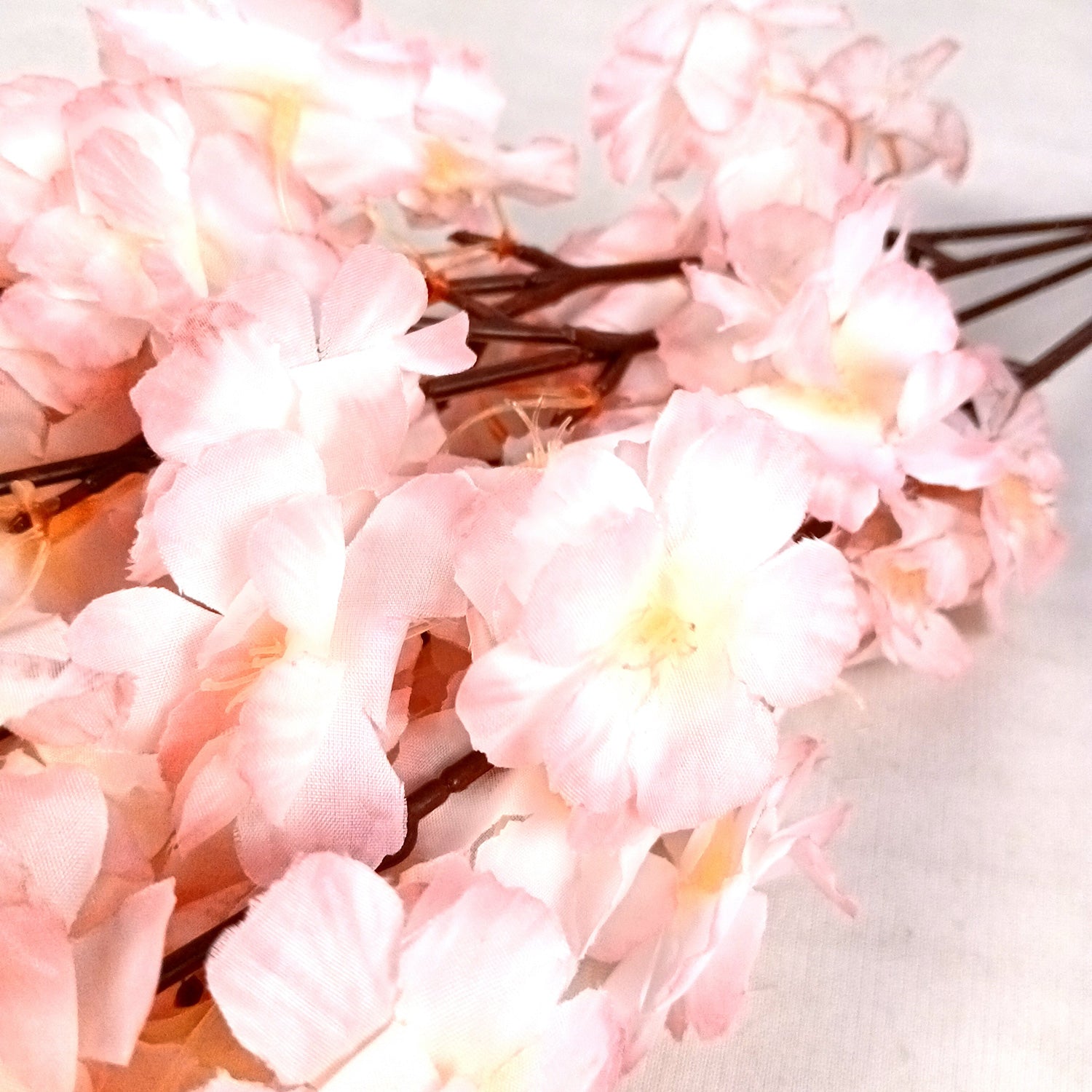 Artificial Flower Cherry Blossom Bouquets | Faux Flowers Bunch - for Table Vase, Pot, Home Decor, Living Room, Side Table Centerpiece - 21 Inch - Apkamart #Style_Design 2