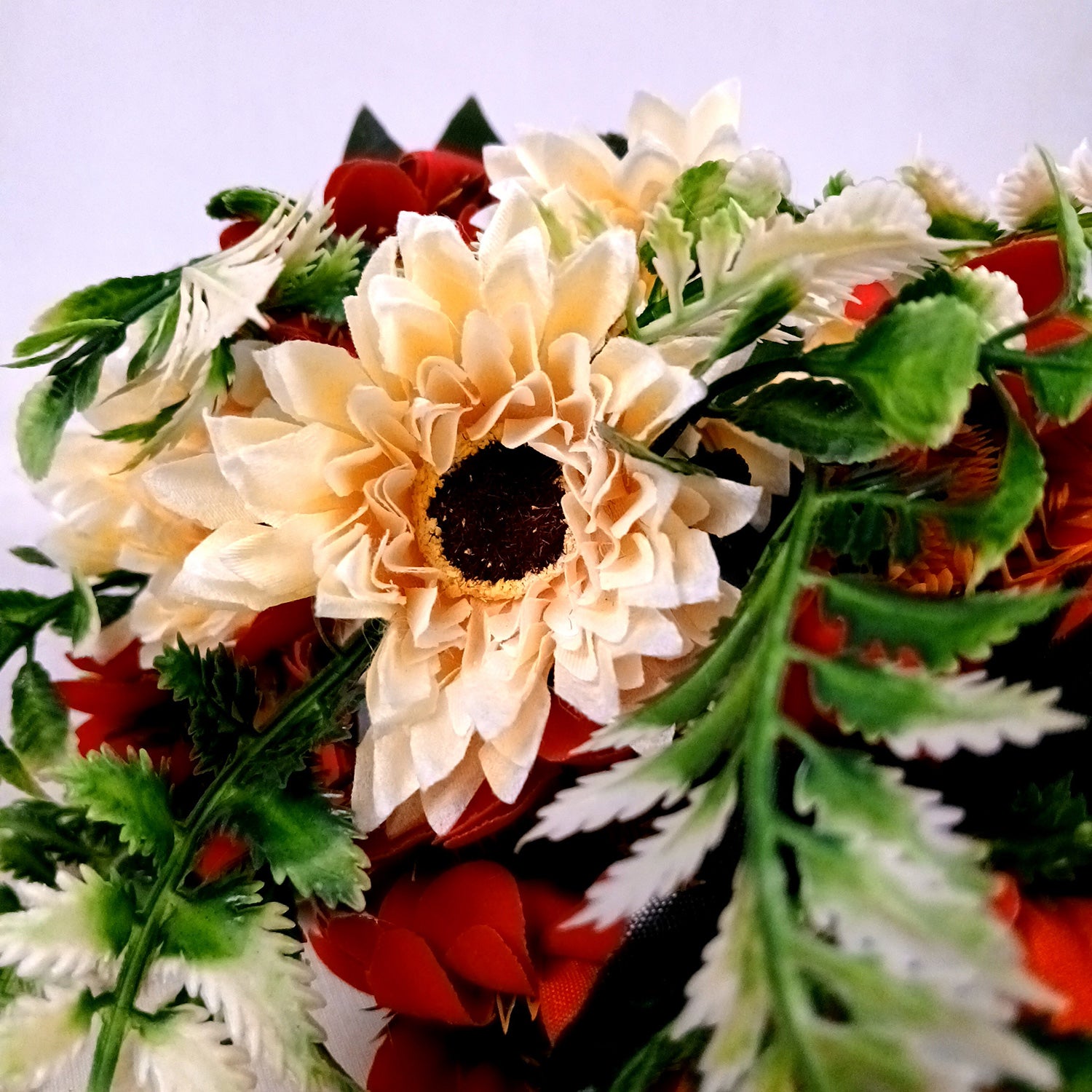 Artificial Dahalia Flower Bouquets | Faux Flowers Bunch - for Table Vase, Pot, Home Decor, Living Room, Side Table Centerpiece - 17 Inch - Apkamart