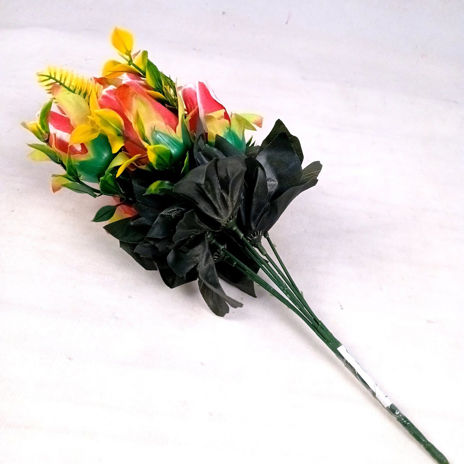 Artificial Flowers Rose Bunches for Vase Pot | Faux Flowers Stem - for Home Decor, Living Room, Office, Wedding & Party Decoration (Vase Not Included) - 14 Inch - Apkamart #Colour_Pink