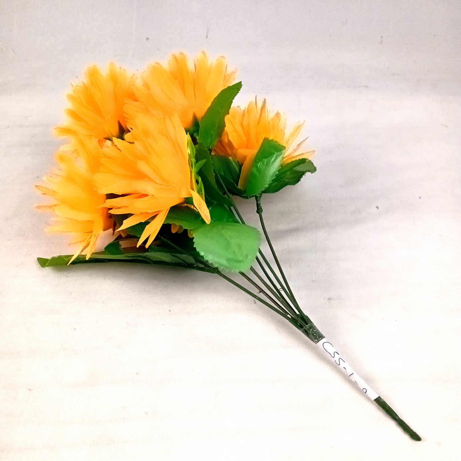 Artificial Flowers Dahlia Bunches for Vase Pot | Faux Flowers Stick - for Home Decor, Living Room, Wedding & Party Decoration (Vase Not Included) - 15 Inch - Apkamart #Colour_Orange