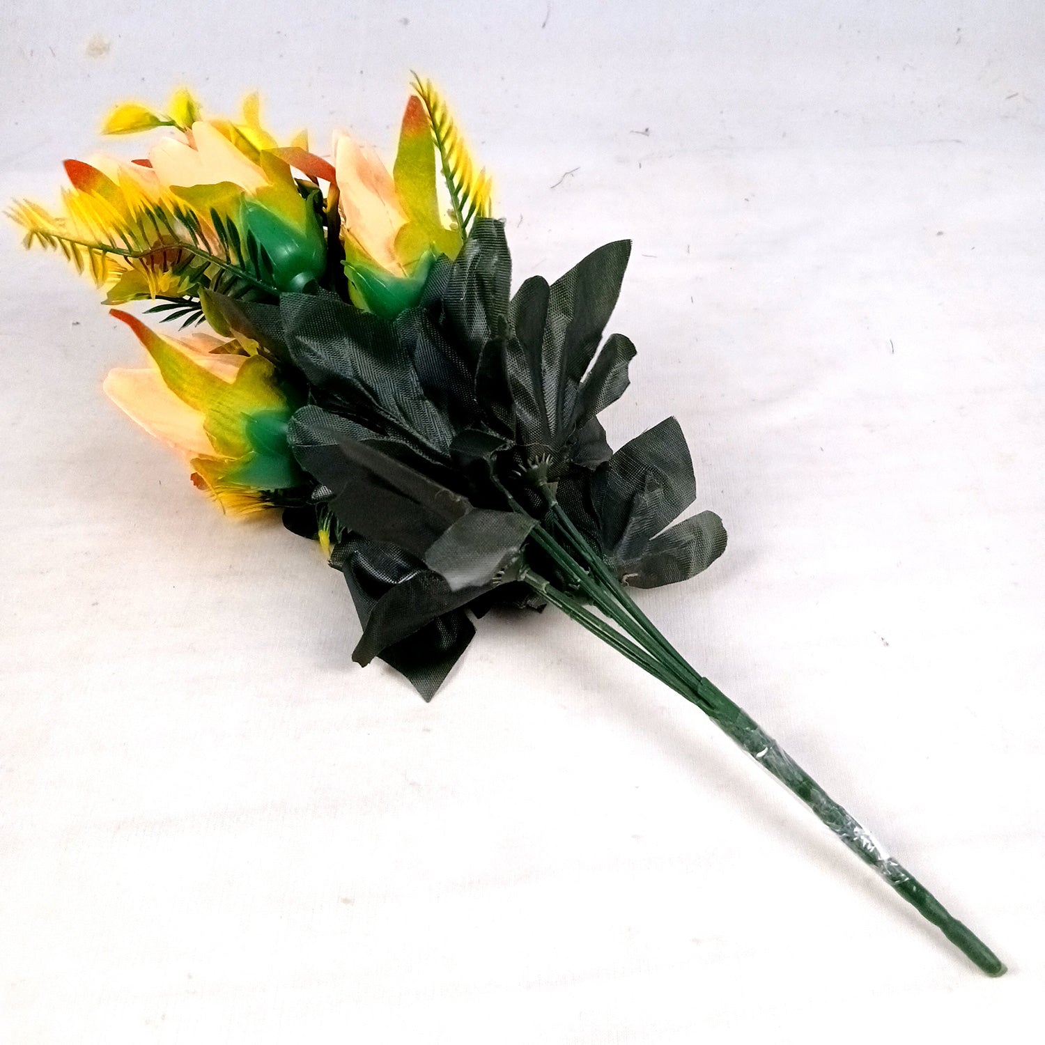 Artificial Flowers Rose Bunches for Vase Pot | Faux Flowers Stem - for Home Decor, Living Room, Office, Wedding & Party Decoration (Vase Not Included) - 14 Inch - Apkamart #Colour_Orange