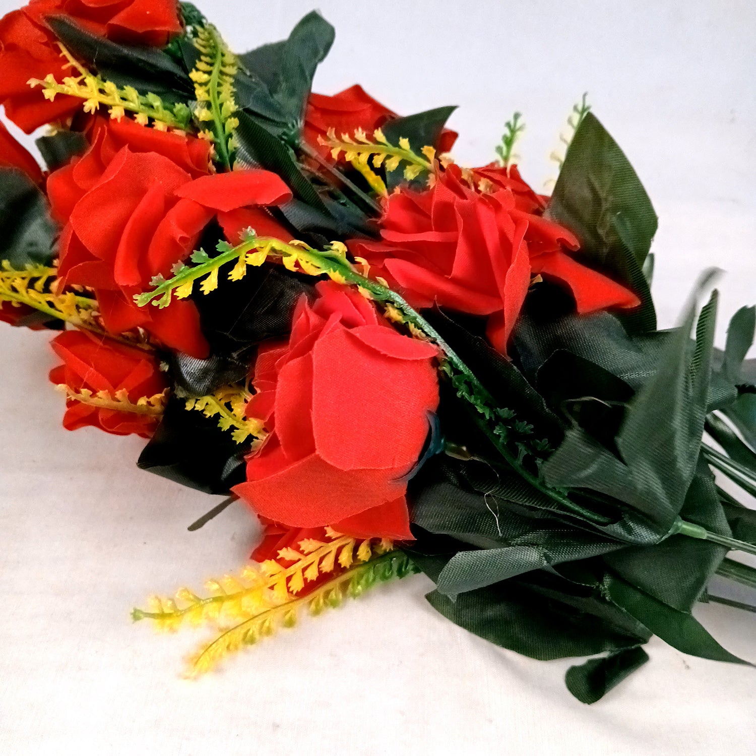 Artificial Flower Bouquet | Fake Rose Flowers Bunch - For Vase, Pot, Home, Bedroom, Balcony, Living Room - 24 Inch - Apkamart