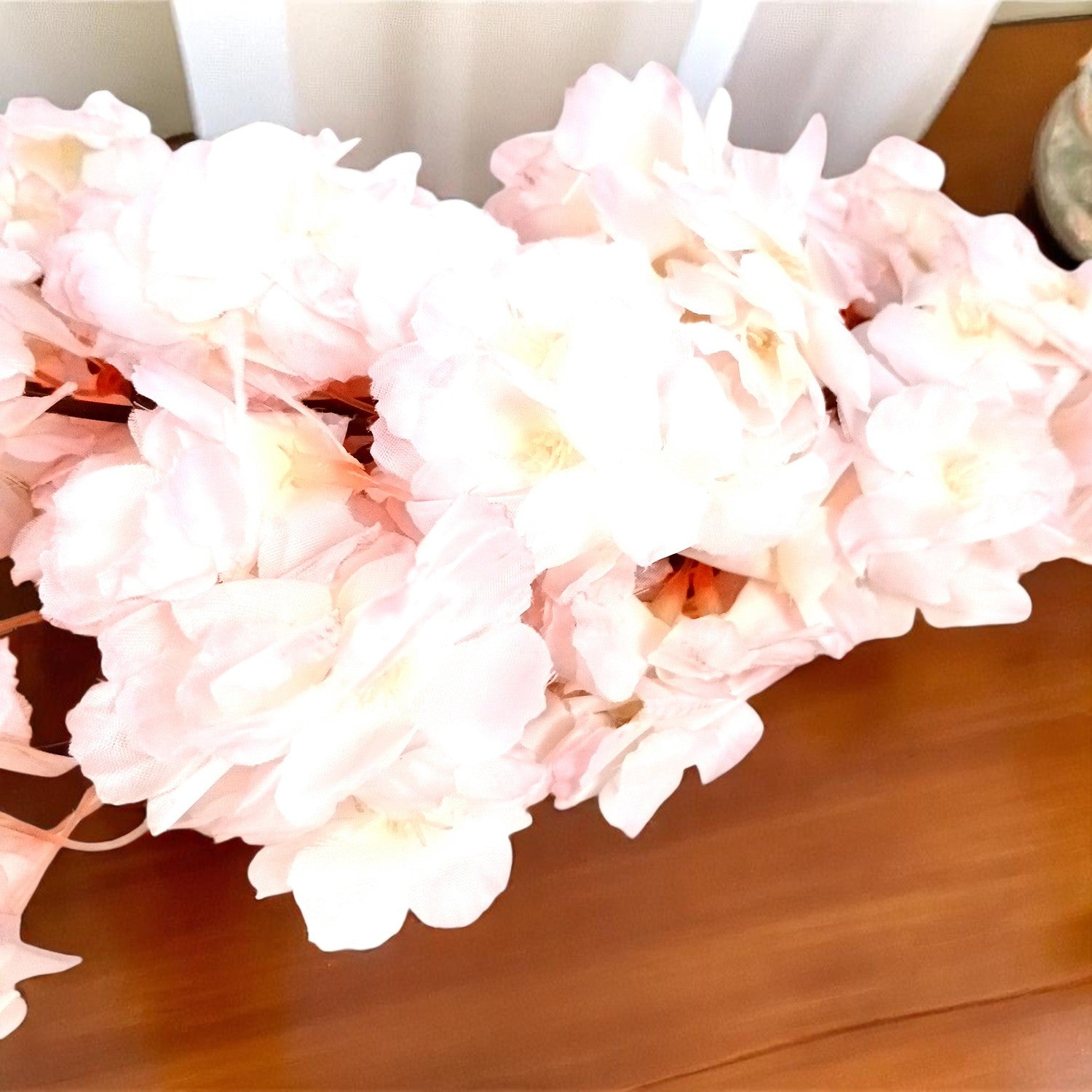 Artificial Flower Cherry Blossom Bouquets | Faux Flowers Bunch - for Table Vase, Pot, Home Decor, Living Room, Side Table Centerpiece - 21 Inch - Apkamart #Style_Design 1