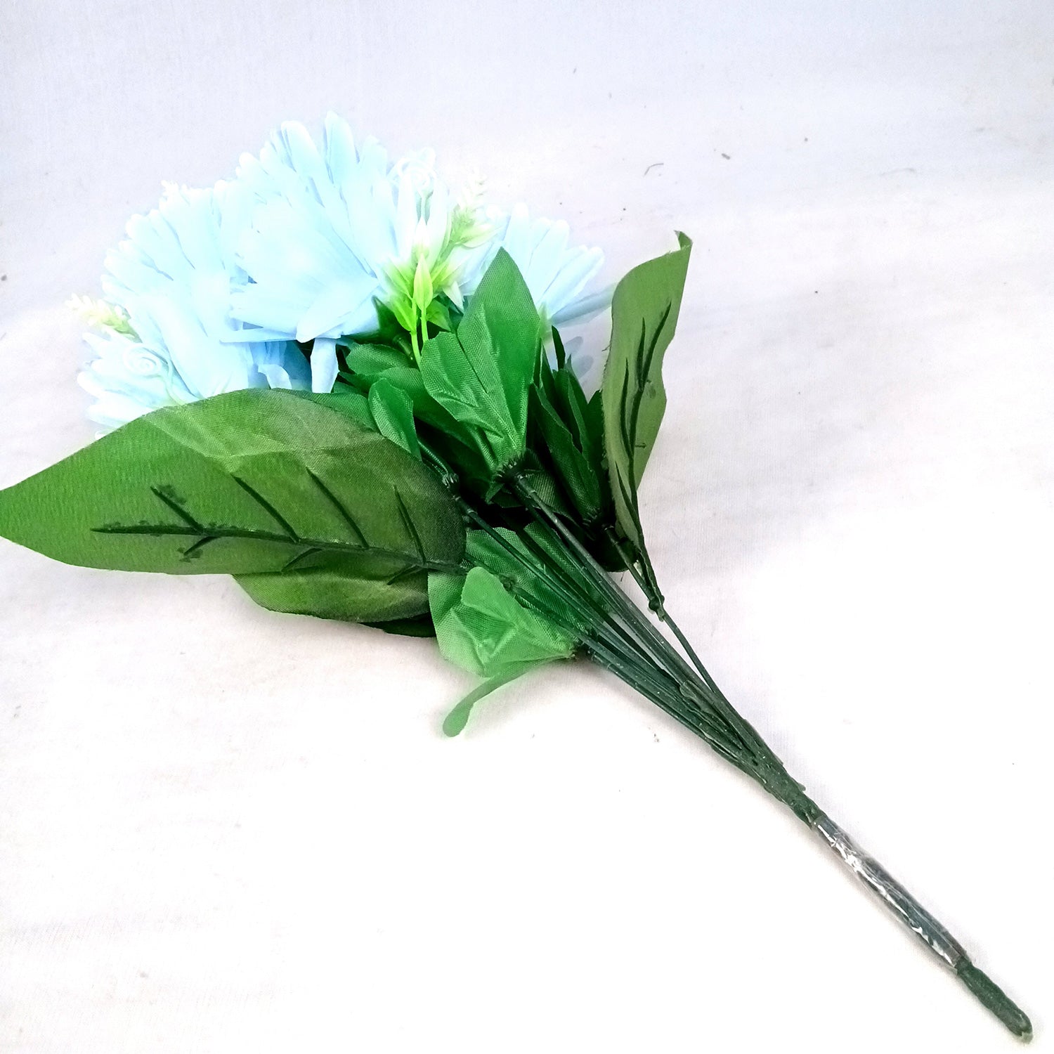 Artificial Flower Dahlia | Fake Flowers Bunch Dahalia - For Vase, Pot, Home, Bedroom, Balcony, Office Corner, Living Room - 18 Inch - Apkamart #Colour_Blue