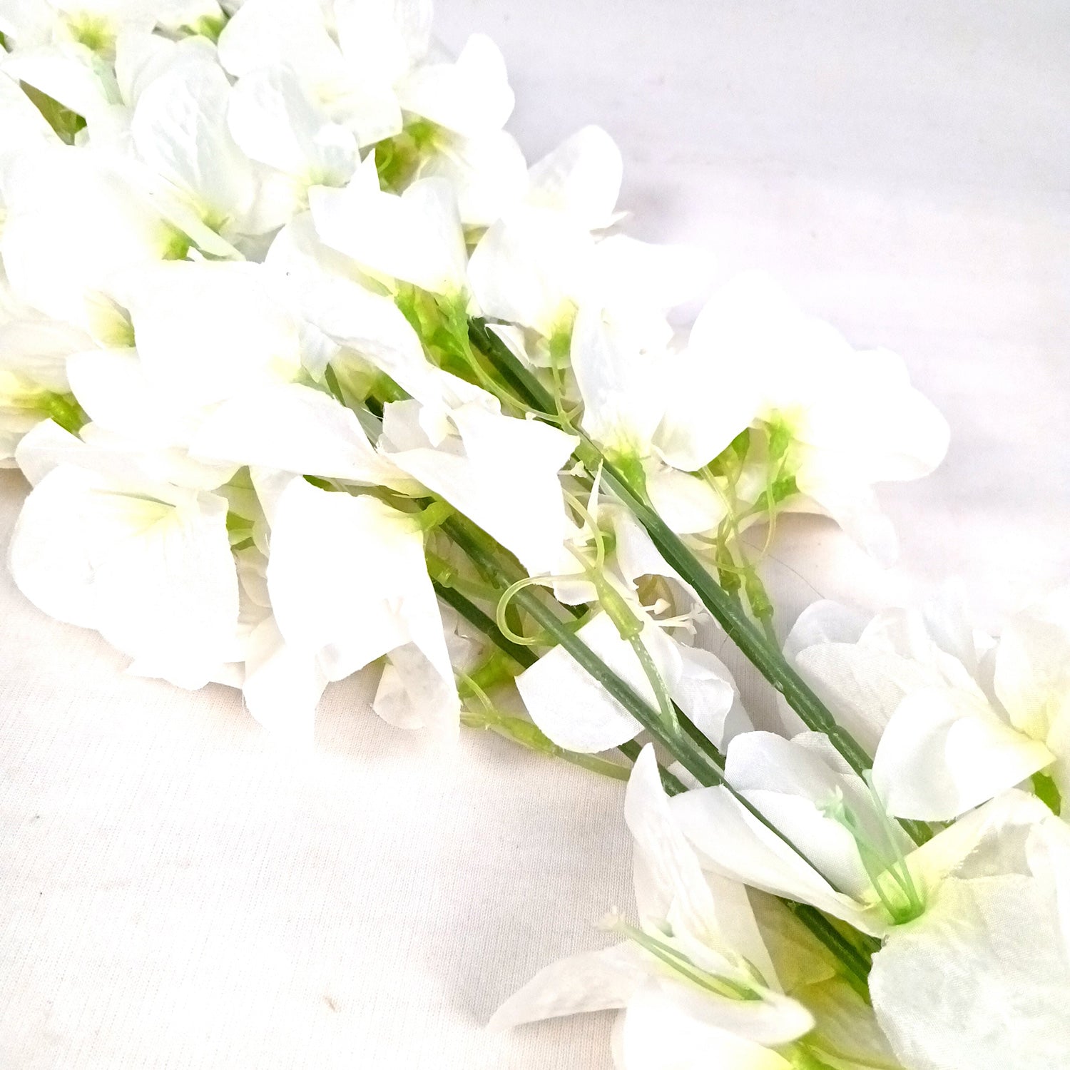 Artificial Flower Orchids Sticks Bouquet | Fake Flowers Bunch - For Vase, Pot, Home, Bedroom, Balcony, Office Corner - 26 Inch - Apkamart #Colour_White