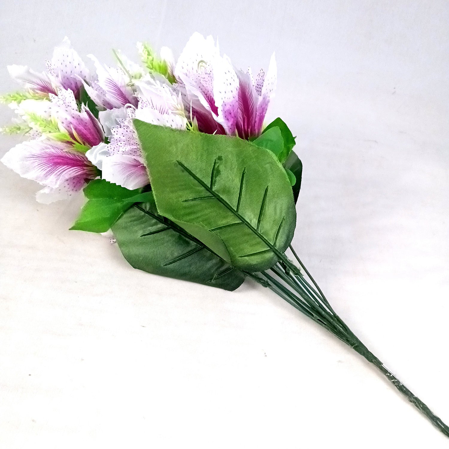 Artificial Flower Bouquets | Faux Flowers Bunch - for Table Vase, Pot, Home Decor, Living Room, Side Table Centerpiece - 18 Inch - Apkamart #Colour_Purple