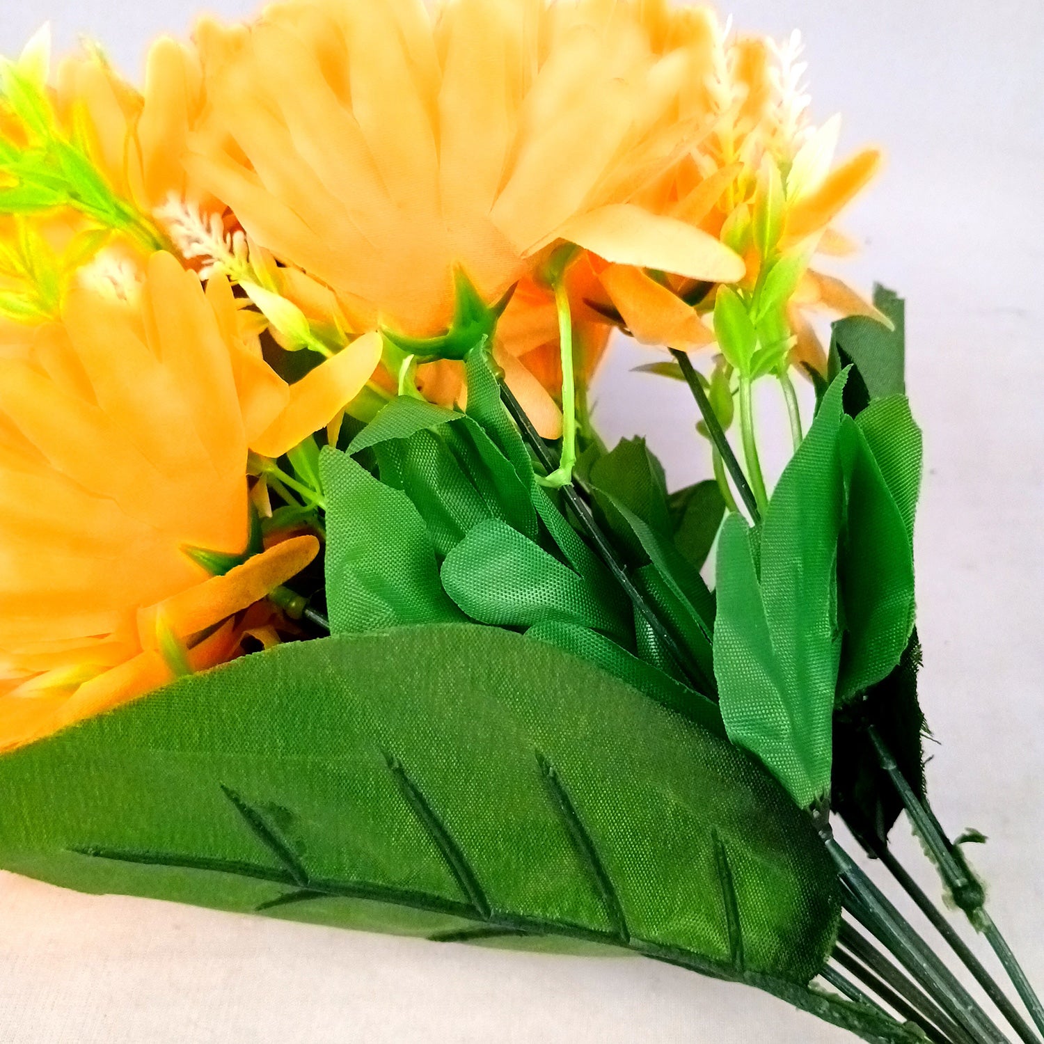 Artificial Flower Dahlia | Fake Flowers Bunch Dahalia - For Vase, Pot, Home, Bedroom, Balcony, Office Corner, Living Room - 18 Inch - Apkamart #Colour_Yellow