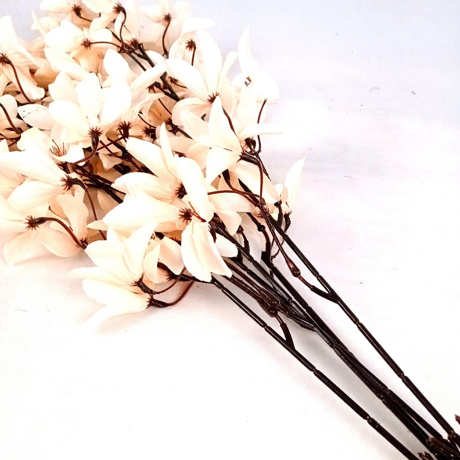 Artificial Flowers | Faux Flowers Bunch - for Home Decor, Living Room, Side Table, Centerpiece - 29 Inch - Apkamart #Colour_Cream