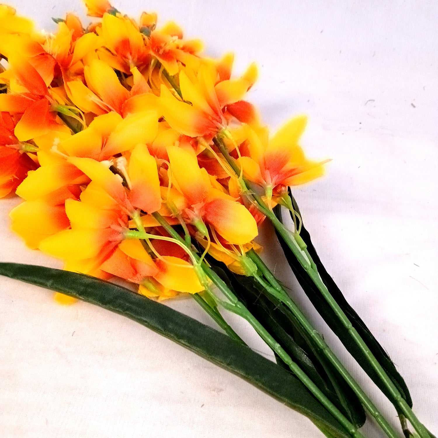 Artificial Flowers Gladiolus Bunches for Vase Pot | Faux Flowers Stem - for Home Decor Living Room Side Table Centerpiece - 26 Inch - Apkamart #Colour_Yellow