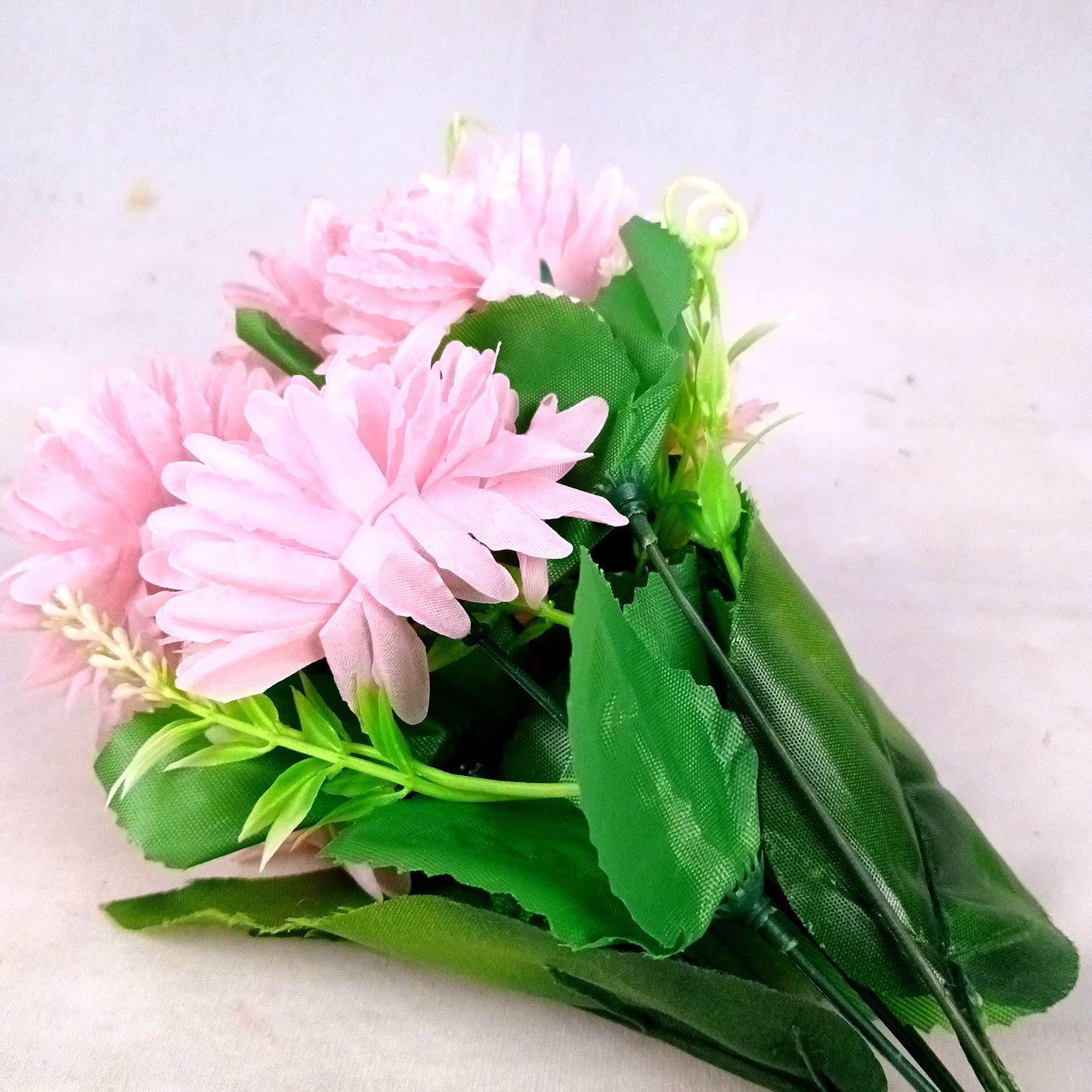 Artificial Flowers Dahlia Bunches for Vase Pot | Faux Flowers Stick - for Home Decor, Living Room, Wedding & Party Decoration (Vase Not Included) - 14 Inch - Apkamart #Colour_Pink