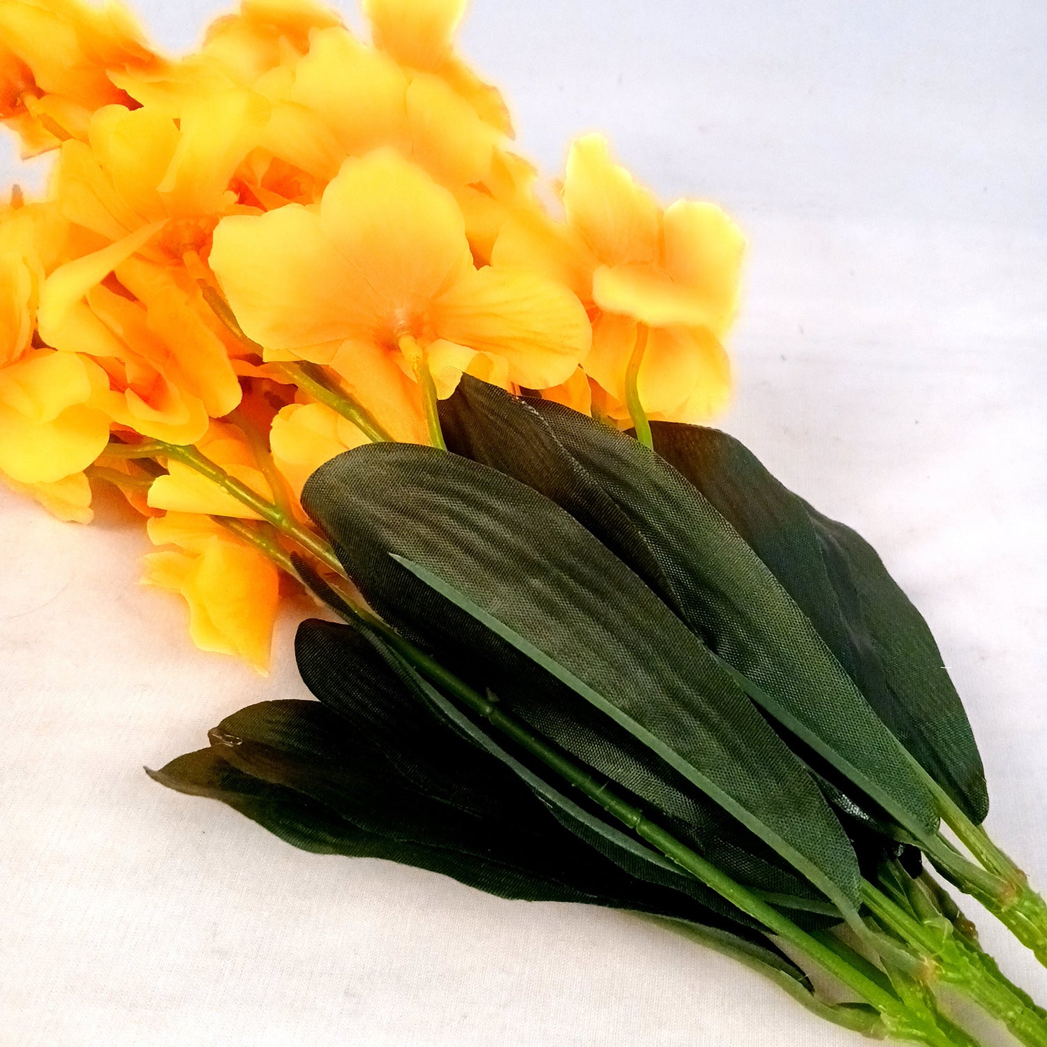 Artificial Orchids Flower Bouquets | Fake Flowers Bunch - For Vase, Pot, Home, Bedroom, Balcony, Office Corner, Living Room - 22 Inch - Apkamart #Colour_Yellow