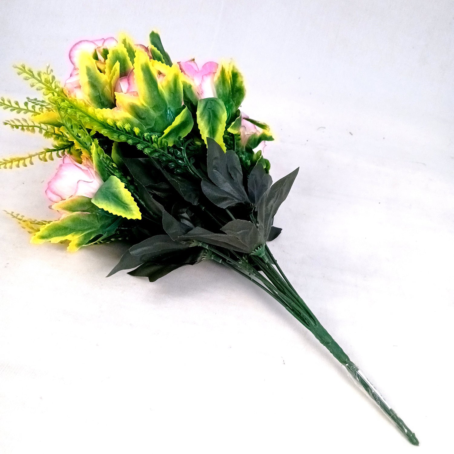 Artificial Flower Bouquet | Rose Fake Flowers Bunch - For Vase, Pot, Home, Bedroom, Balcony, Office Corner, Living Room - 16 Inch - Apkamart #Style_Design 1