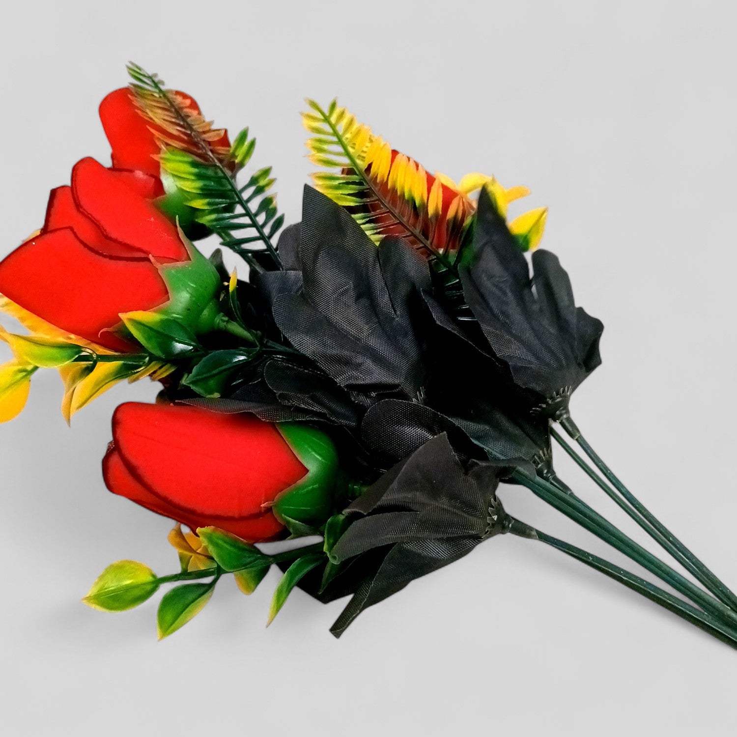 Artificial Flowers Rose Bunches for Vase Pot | Faux Flowers Stem - for Home Decor, Living Room, Office & Festivals Decoration (Vase Not Included) - 14 Inch - Apkamart