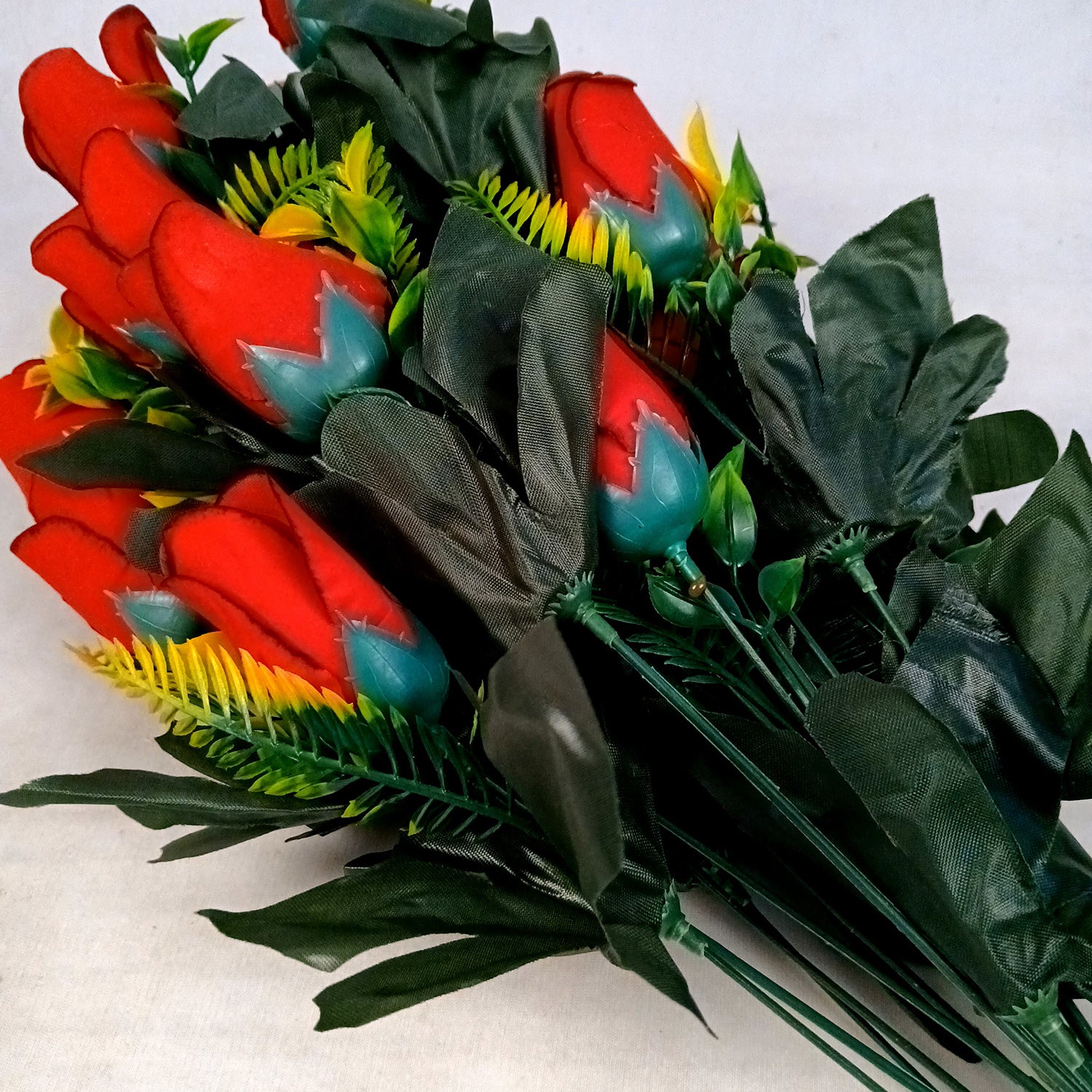 Artificial Flowers Rose | Faux Flowers Bunch - for Home Decor, Living Room, Side Table - 26 Inch - Apkamart