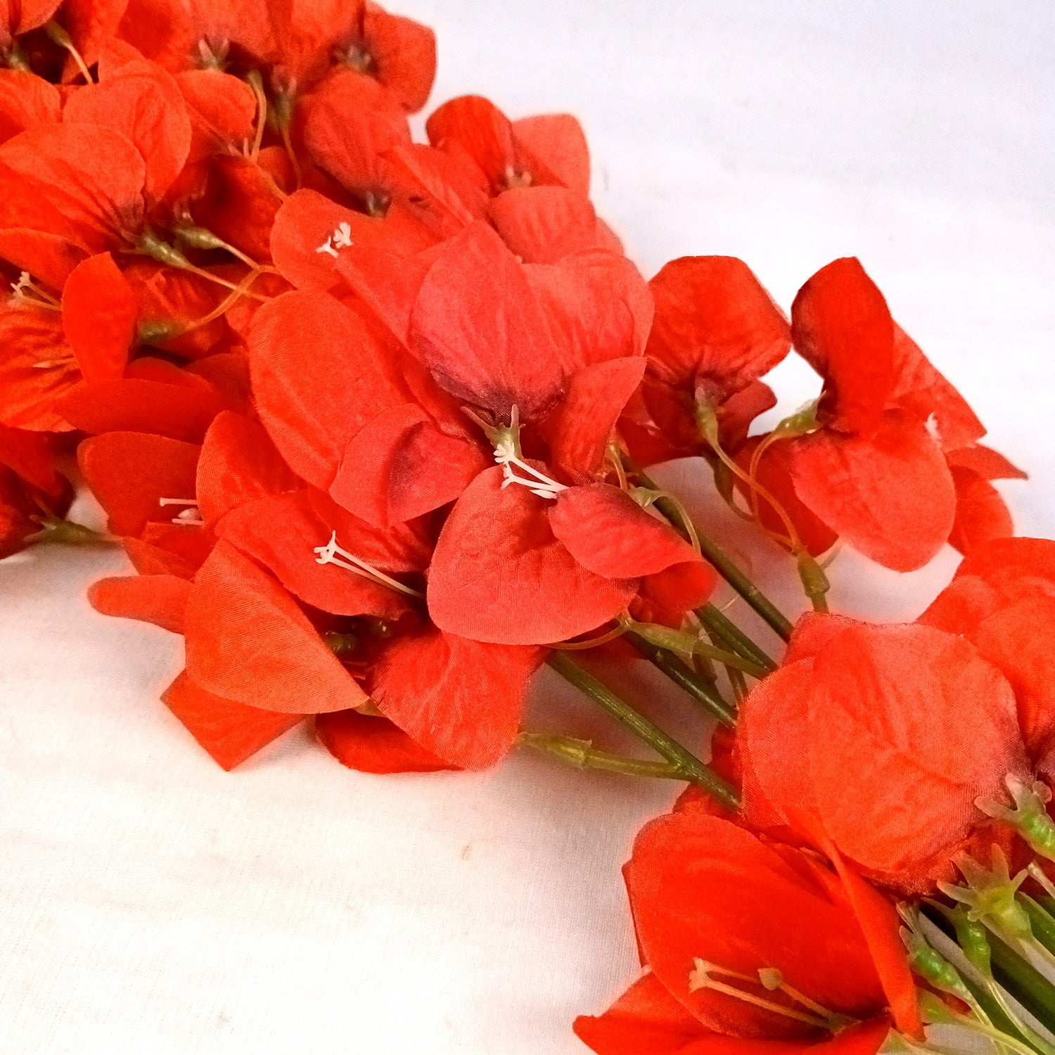 Artificial Flower Orchids Sticks Bouquet | Fake Flowers Bunch - For Vase, Pot, Home, Bedroom, Balcony, Office Corner - 26 Inch - Apkamart #Colour_Red