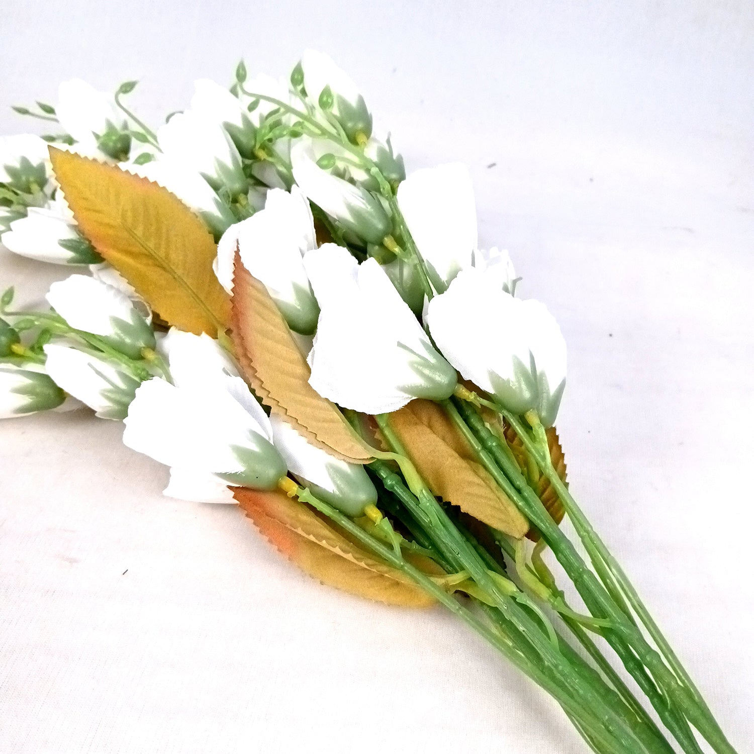 Artificial Flowers | Faux Tulips Flowers Bunch - for Home Decor, Office Corner, Living Room, Side Table, Centerpiece - 27 Inch - Apkamart #Colour_White