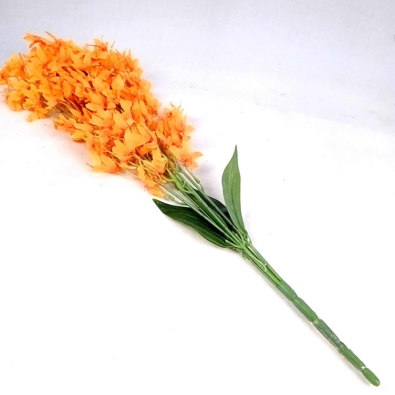 Artificial Orchids Flower Bouquets | Fake Flowers Bunch - For Vase, Pot, Home, Bedroom, Balcony, Office Corner, Living Room - 28 Inch - Apkamart #Colour_Orange