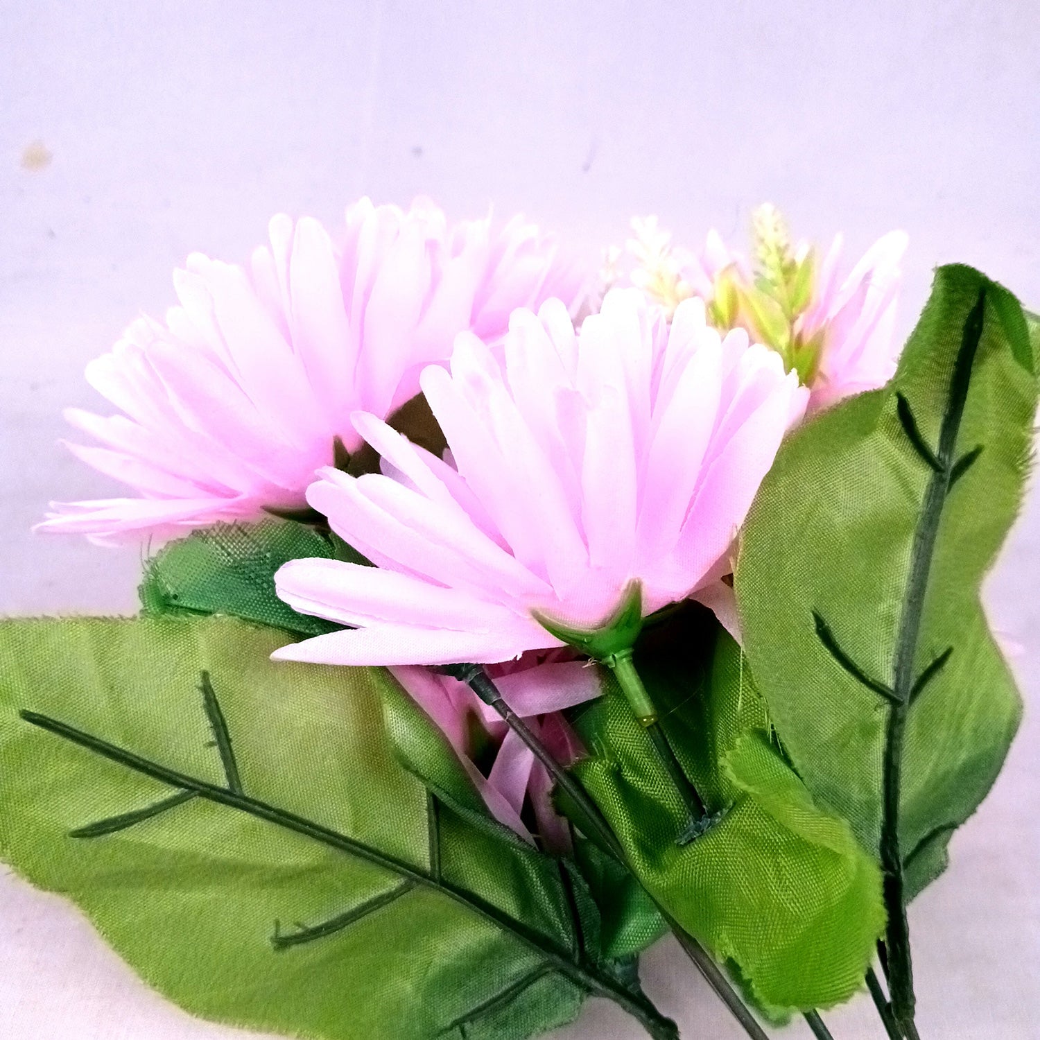 Artificial Flowers Dahlia Bunches for Vase Pot | Faux Flowers Stick - for Home Decor, Living Room, Wedding & Party Decoration (Vase Not Included) - 15 Inch - Apkamart #Colour_Pink