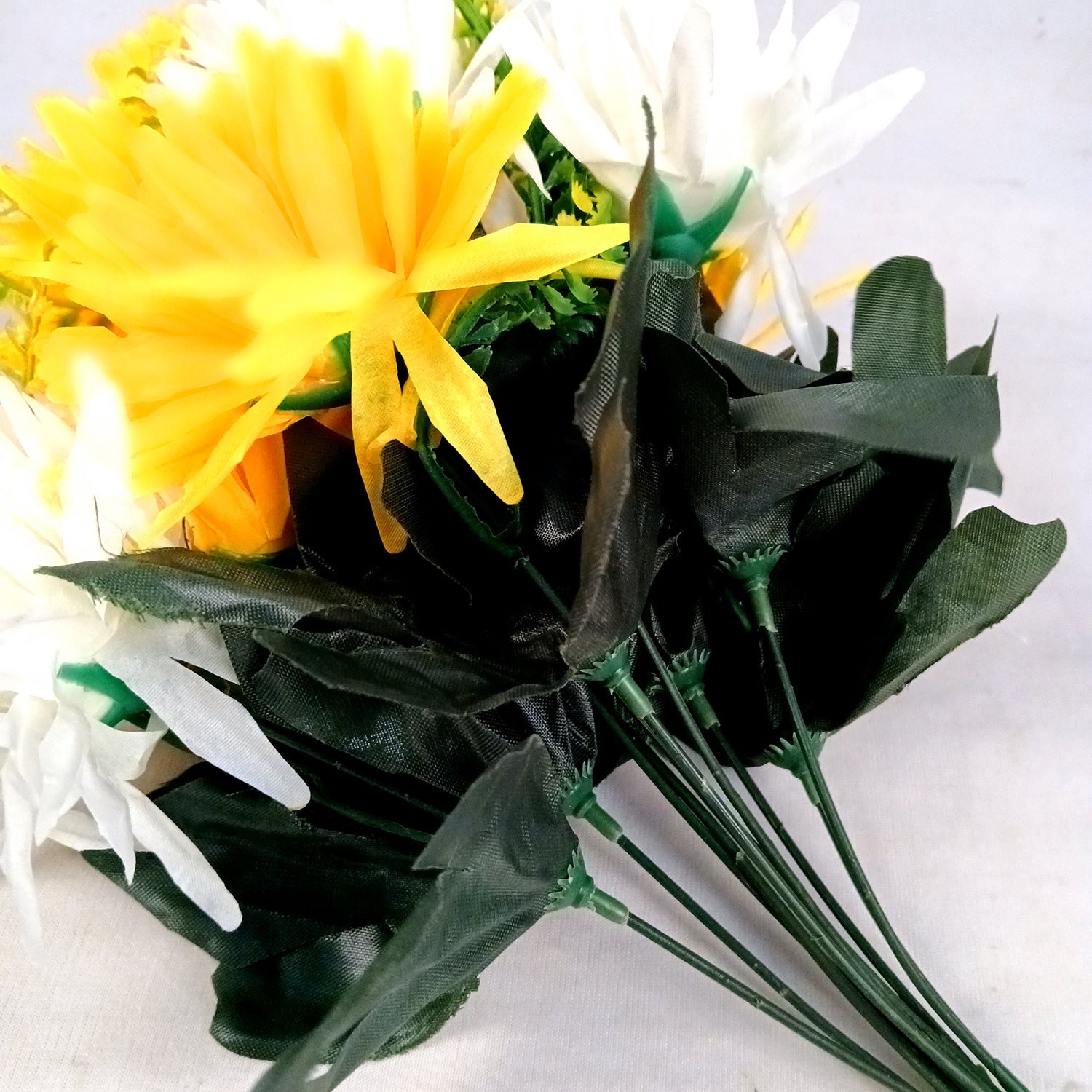 Artificial Marigold Flower Bouquets | Fake Flowers Bunch - For Vase, Pot, Home, Bedroom, Balcony - 16 Inch - Apkamart #Style_Design 2