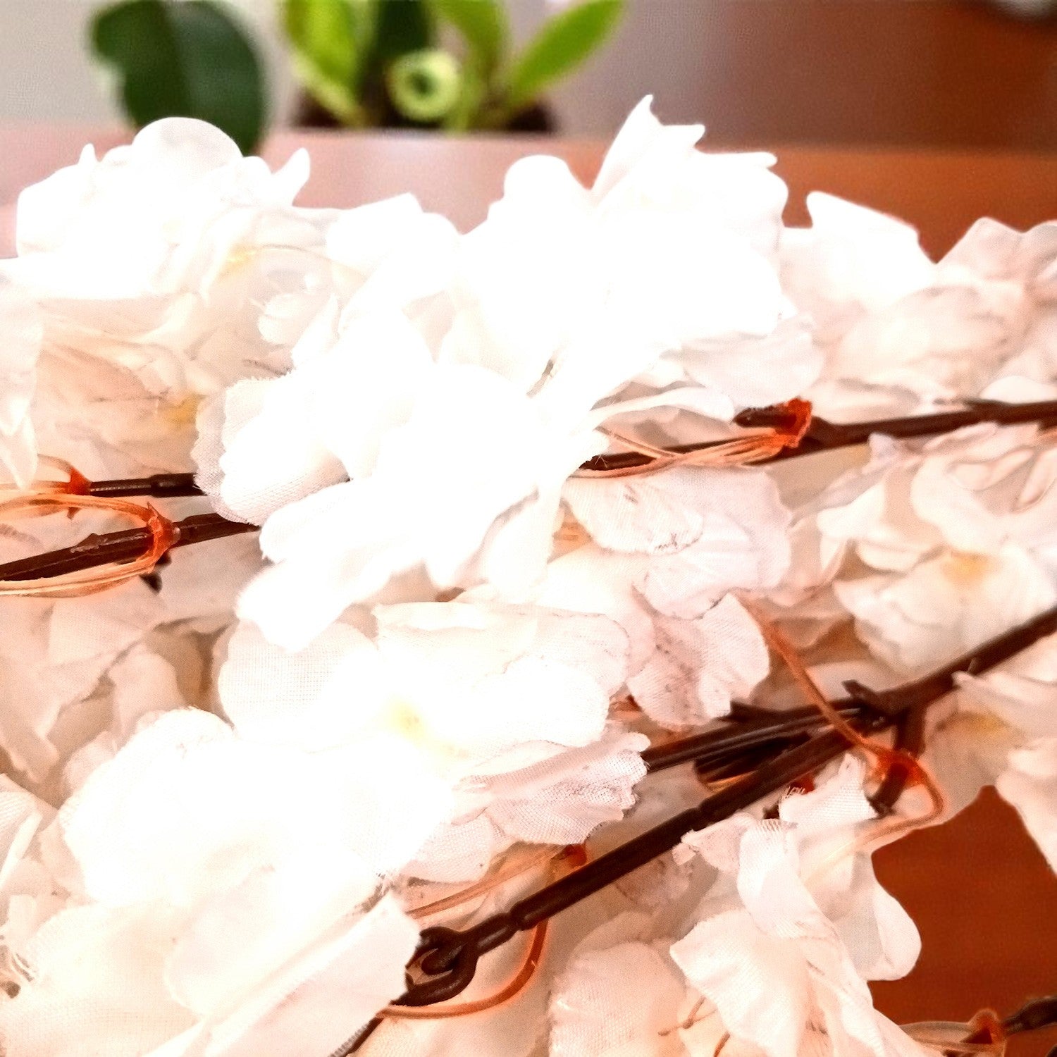 Artificial Flower Bouquets - Cherry Blossom | Faux Flowers Sticks / Bunch - for Table Vase, Home Decor, Living Room, Side Table Centerpiece - 21 Inch - Apkamart #Style_Design 1