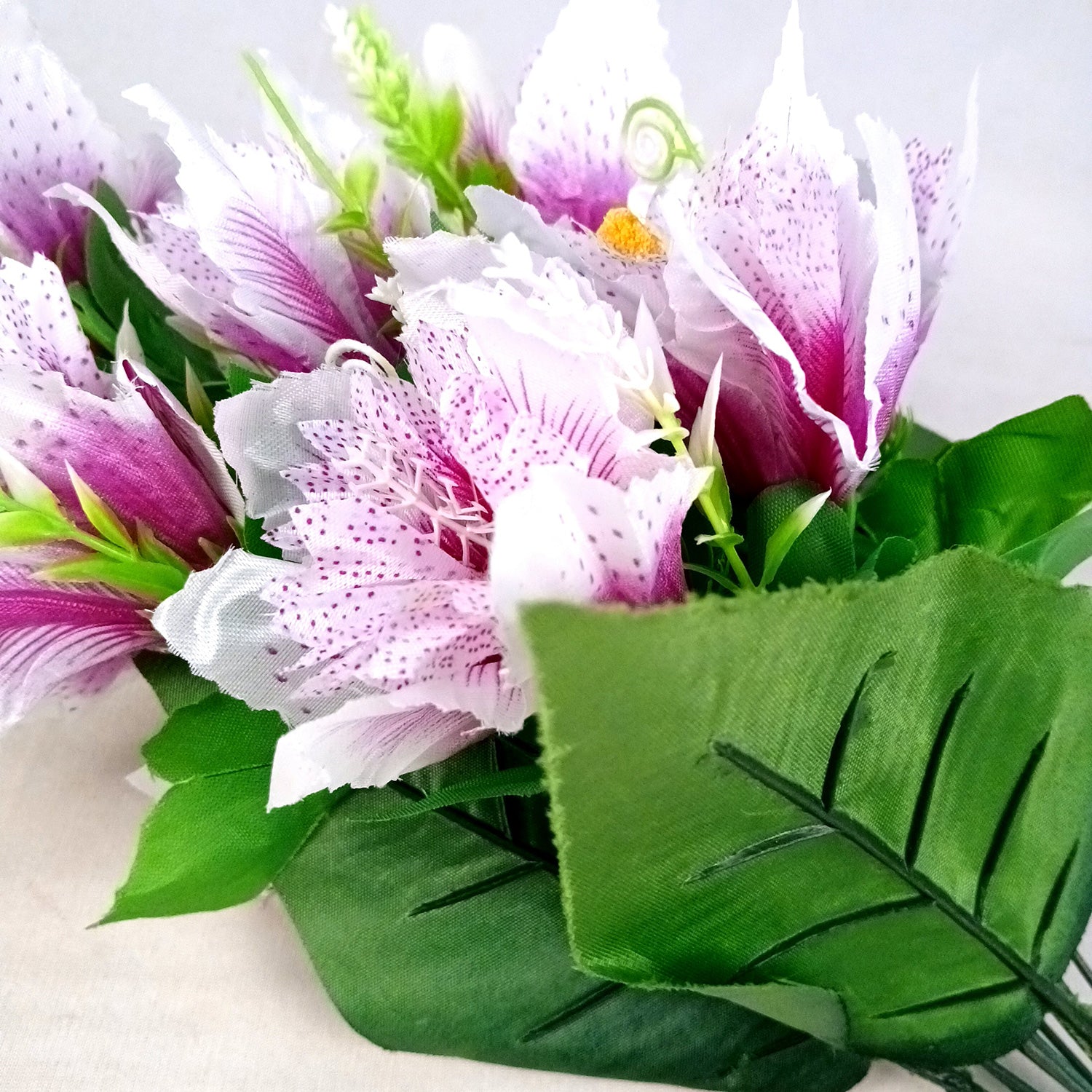 Artificial Flower Bouquets | Faux Flowers Bunch - for Table Vase, Pot, Home Decor, Living Room, Side Table Centerpiece - 18 Inch - Apkamart #Colour_Purple