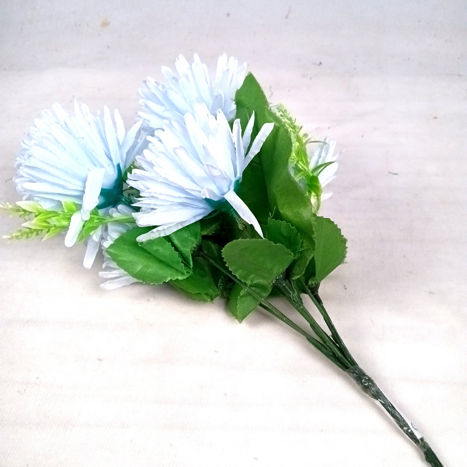 Artificial Flowers Dahlia Bunches for Vase Pot | Faux Flowers Stick - for Home Decor, Living Room, Wedding & Party Decoration  (Vase Not Included) - 15 Inch - Apkamart #Colour_Blue