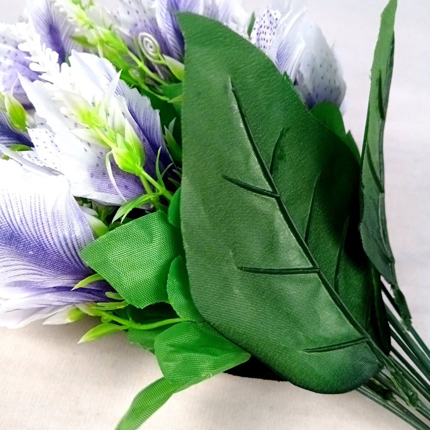 Artificial Flower Bouquets | Fake Flowers Bunch - For Vase, Pot, Home, Balcony, Office Corner, Living Room - 18 Inch - Apkamart #Colour_Purple