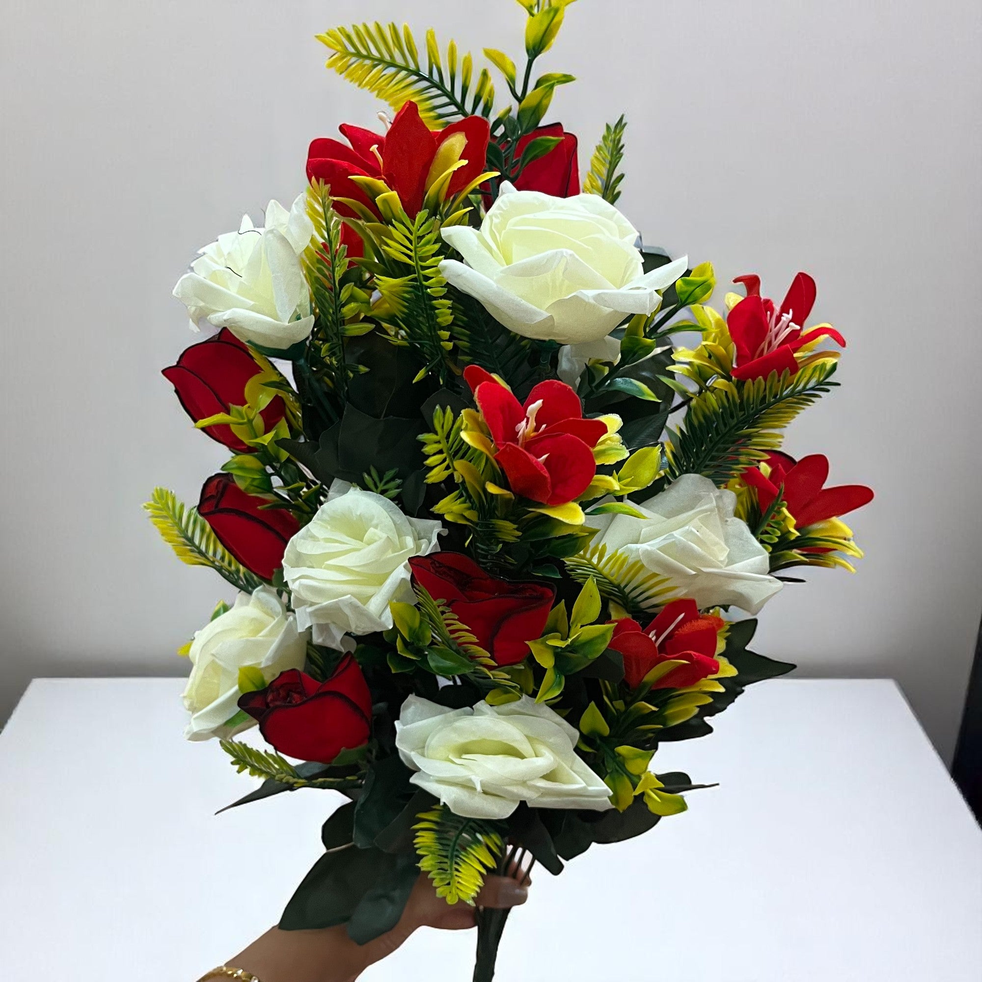 Artificial Flower Rose Sticks | Fake Flowers Bunch - For Vase, Pot, Home, Bedroom, Balcony, Living Room - 24 Inch - Apkamart