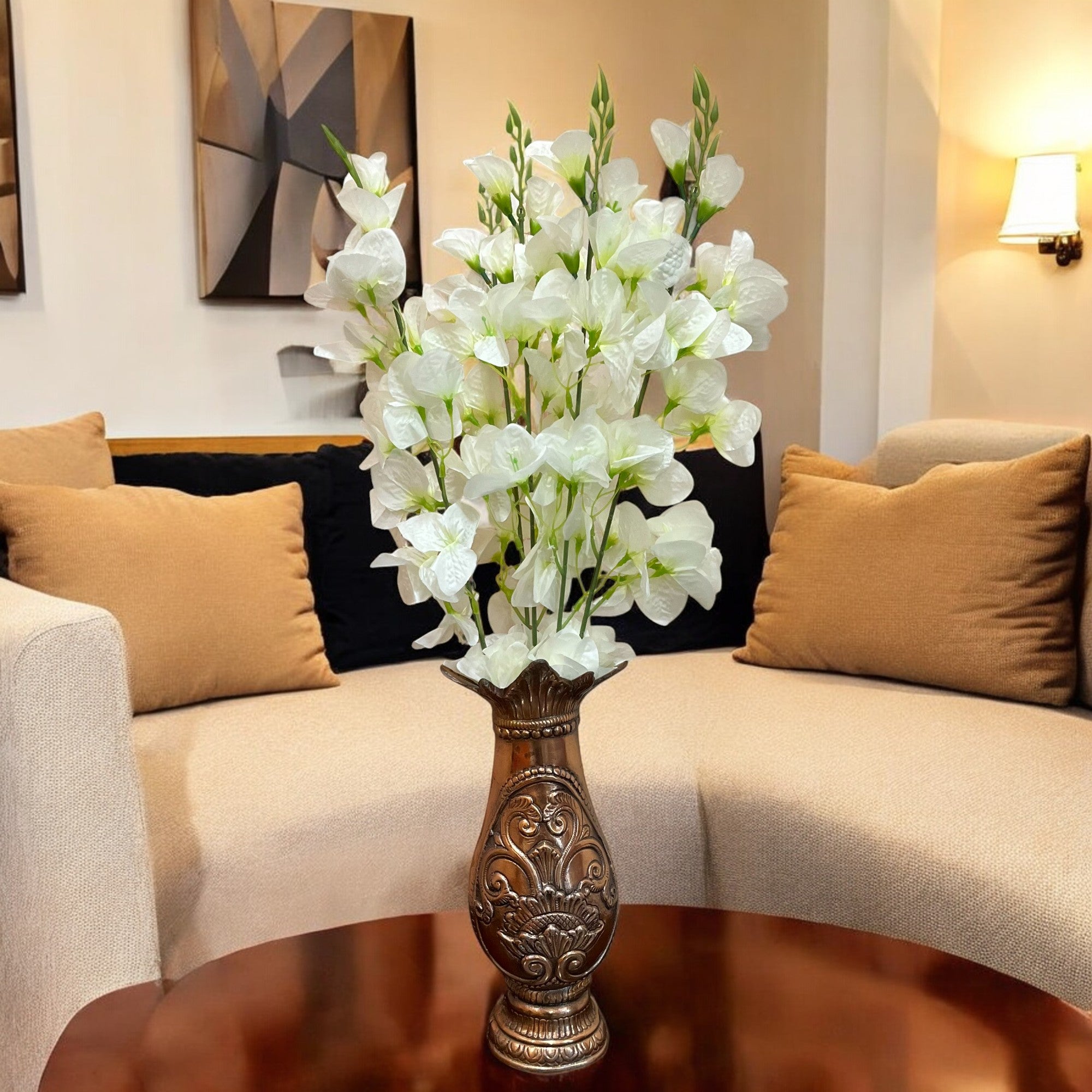 Artificial Flower Orchids Bouquets | Faux Flowers Bunch - for Table Vase, Home Decor, Living Room, Side Table Centerpiece - 26 Inch - Apkamart #Style_Design 2