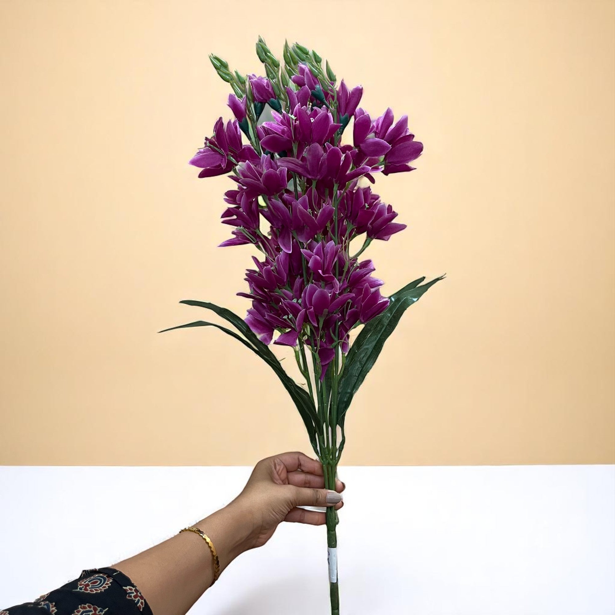 Artificial Flowers Gladiolus Bunches for Vase Pot | Faux Flowers Stem - for Home Decor Living Room Side Table Centerpiece - 26 Inch - Apkamart #Colour_Purple