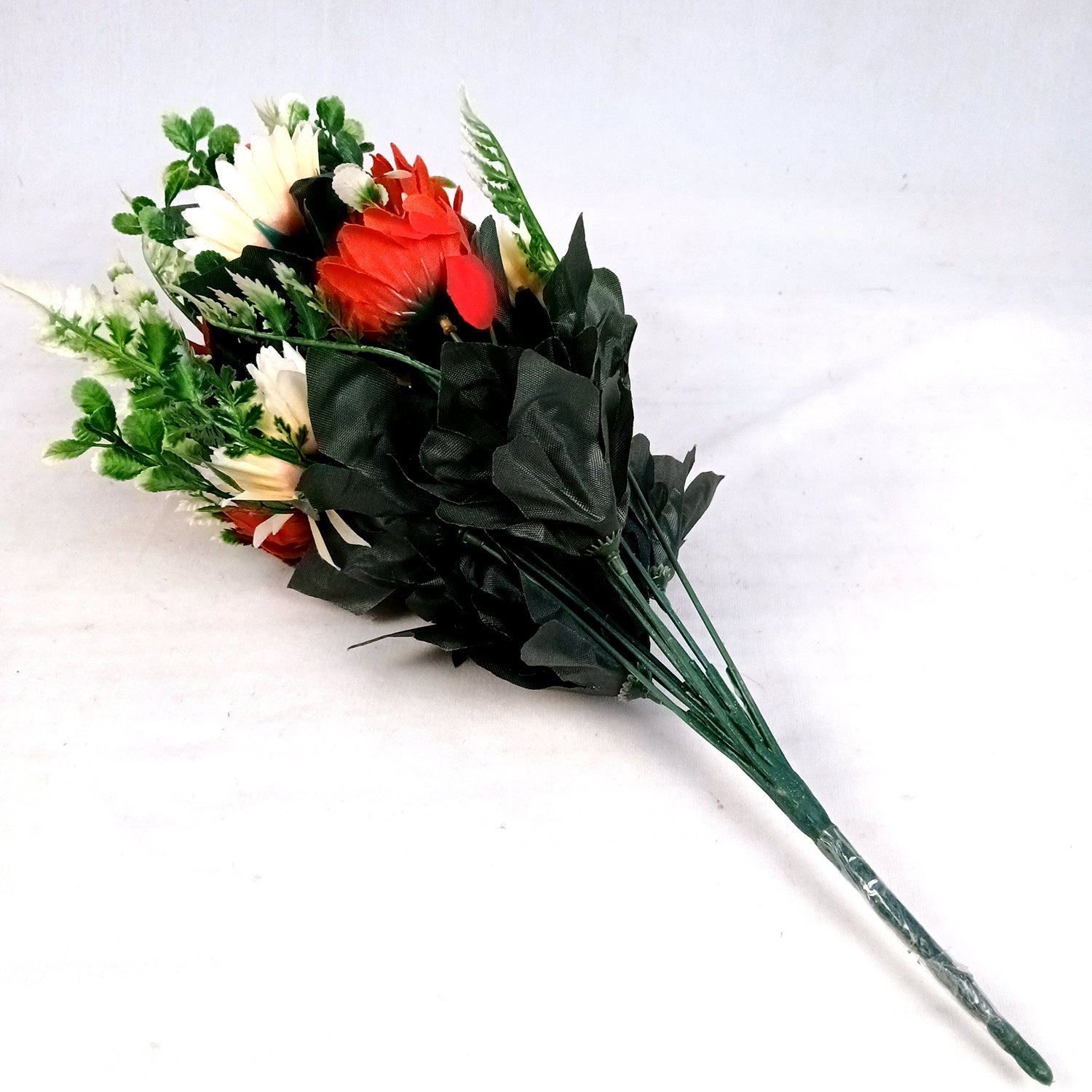 Artificial Dahalia Flower Bouquets | Faux Flowers Bunch - for Table Vase, Pot, Home Decor, Living Room, Side Table Centerpiece - 17 Inch - Apkamart