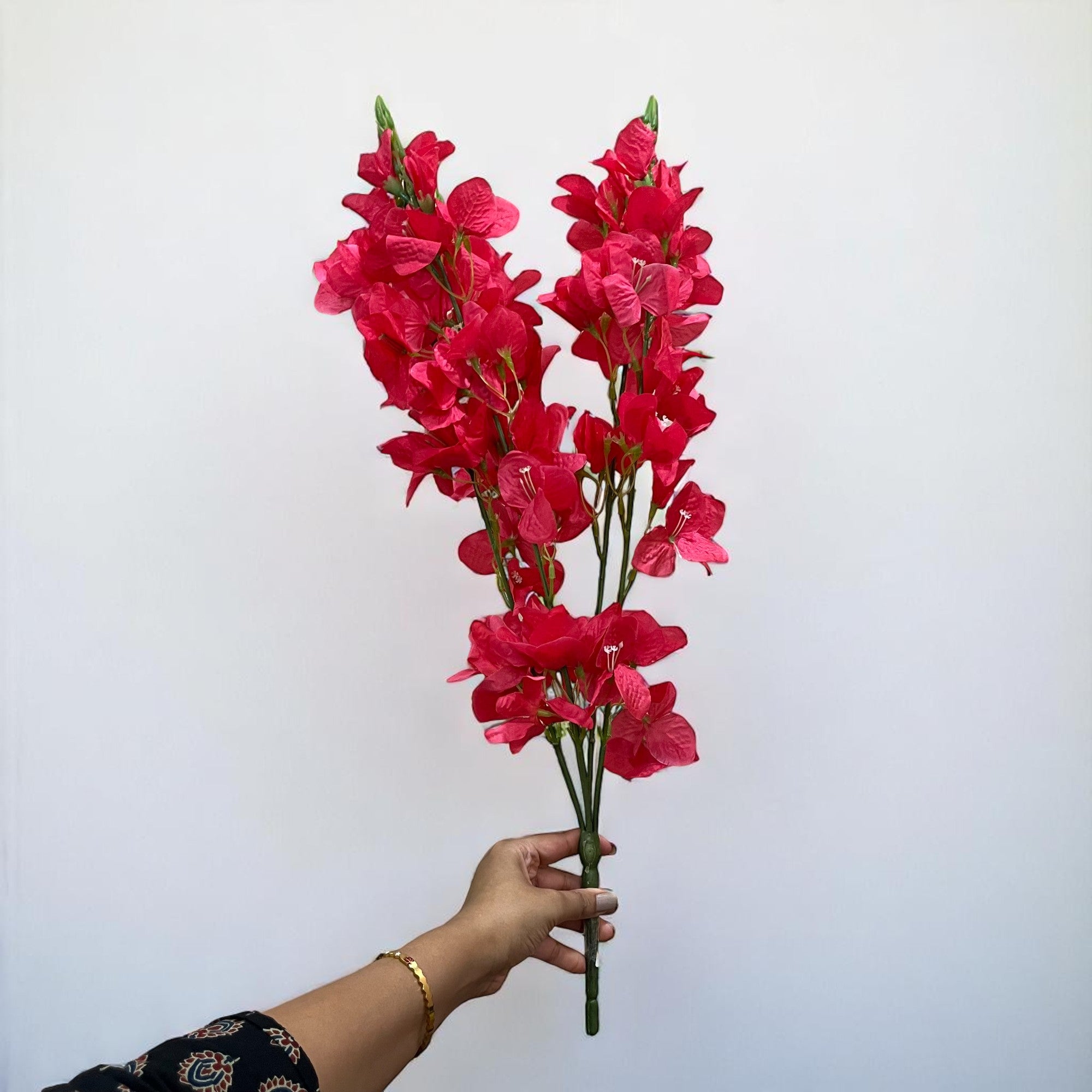 Artificial Flower Bouquet | Fake Orchids Flowers Bunch - For Vase, Pot, Home, Bedroom, Balcony, Office Corner - 26 Inch - Apkamart #Colour_Pink