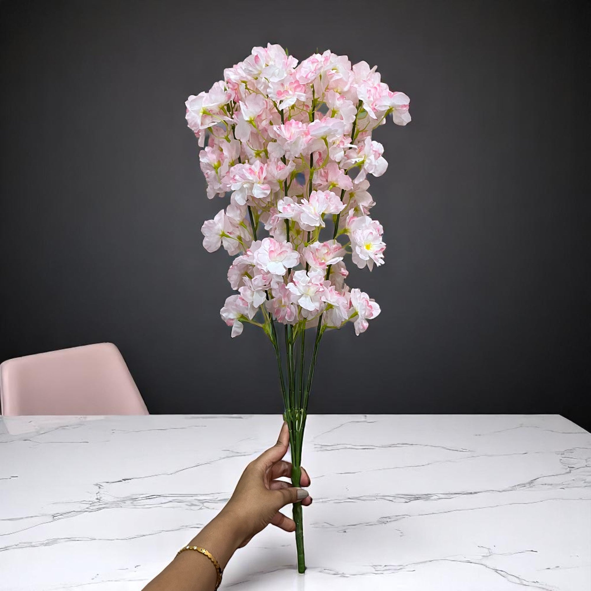 Artificial Flower Orchids Bouquets | Faux Flowers Bunch - for Table Vase, Home Decor, Living Room, Side Table Centerpiece - 26 Inch - Apkamart #Style_Design 3