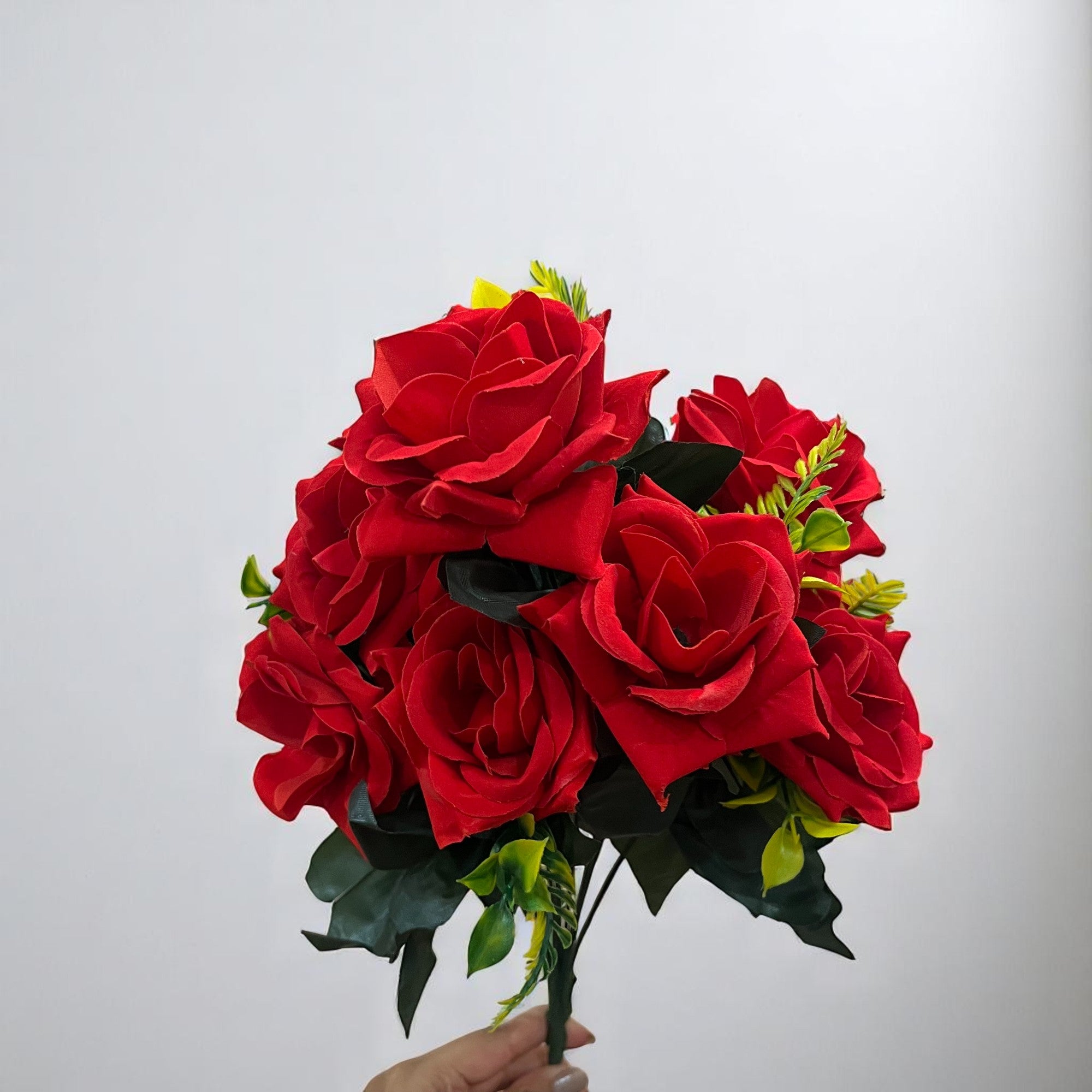 Artificial Flowers Rose Bunches for Vase Pot | Faux Flowers Stem - for Home Decor Living Room Side Table Centerpiece - 16 Inch - Apkamart