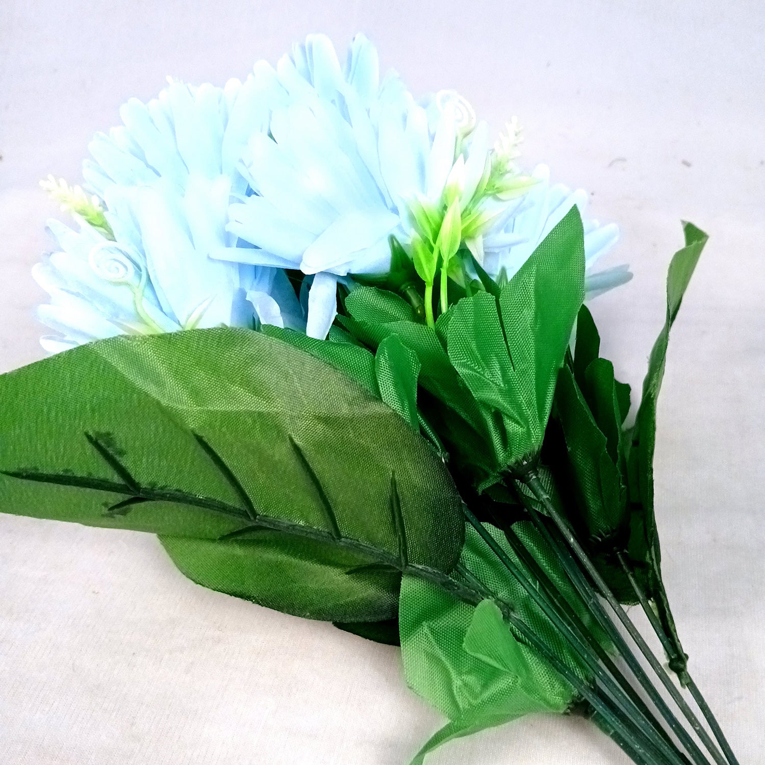 Artificial Flower Dahlia | Fake Flowers Bunch Dahalia - For Vase, Pot, Home, Bedroom, Balcony, Office Corner, Living Room - 18 Inch - Apkamart #Colour_Blue