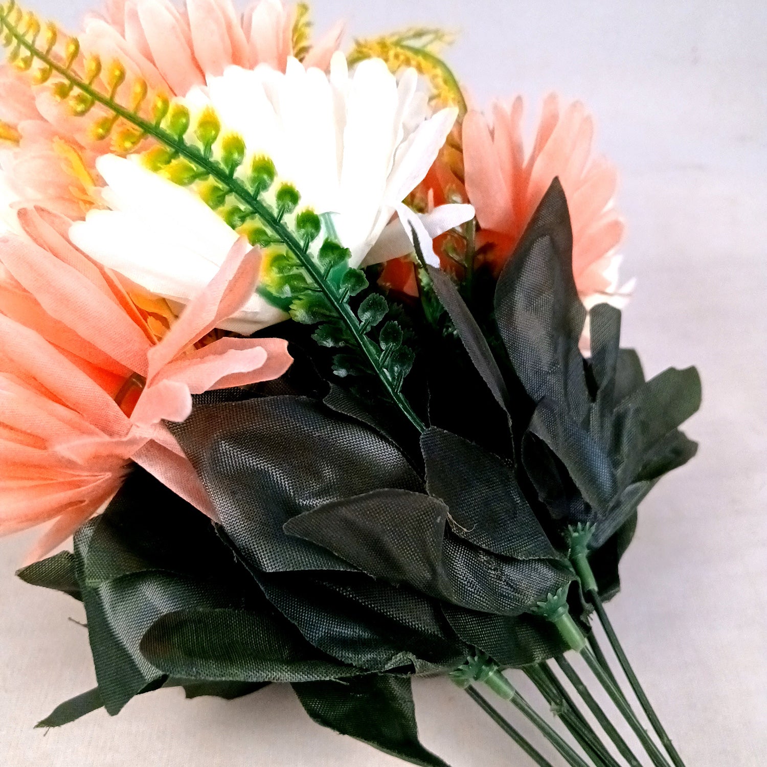 Artificial Marigold Flowers Bunches for Vase Pot | Faux Flowers Stem - for Home Decor Living Room Side Table Centerpiece - 16 Inch - Apkamart #Style_Design 1