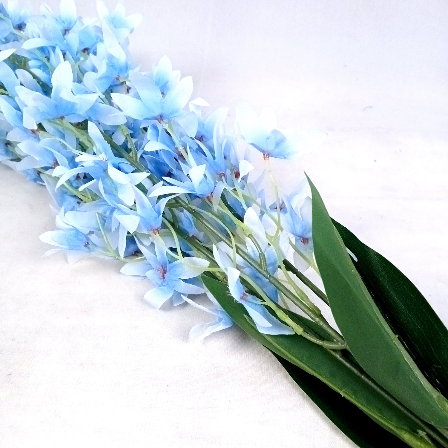 Artificial Orchids Flower Bouquets | Fake Flowers Bunch - For Vase, Pot, Home, Bedroom, Balcony, Office Corner, Living Room - 28 Inch - Apkamart #Colour_Blue
