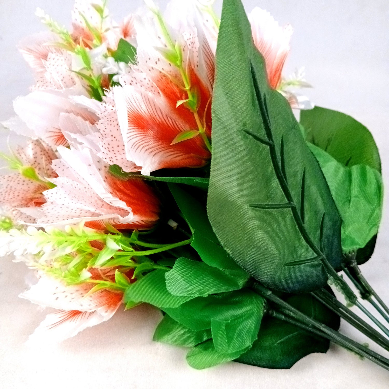 Artificial Flower Bouquets | Faux Flowers Bunch - for Table Vase, Pot, Home Decor, Living Room, Side Table Centerpiece - 18 Inch - Apkamart #Colour_Pink