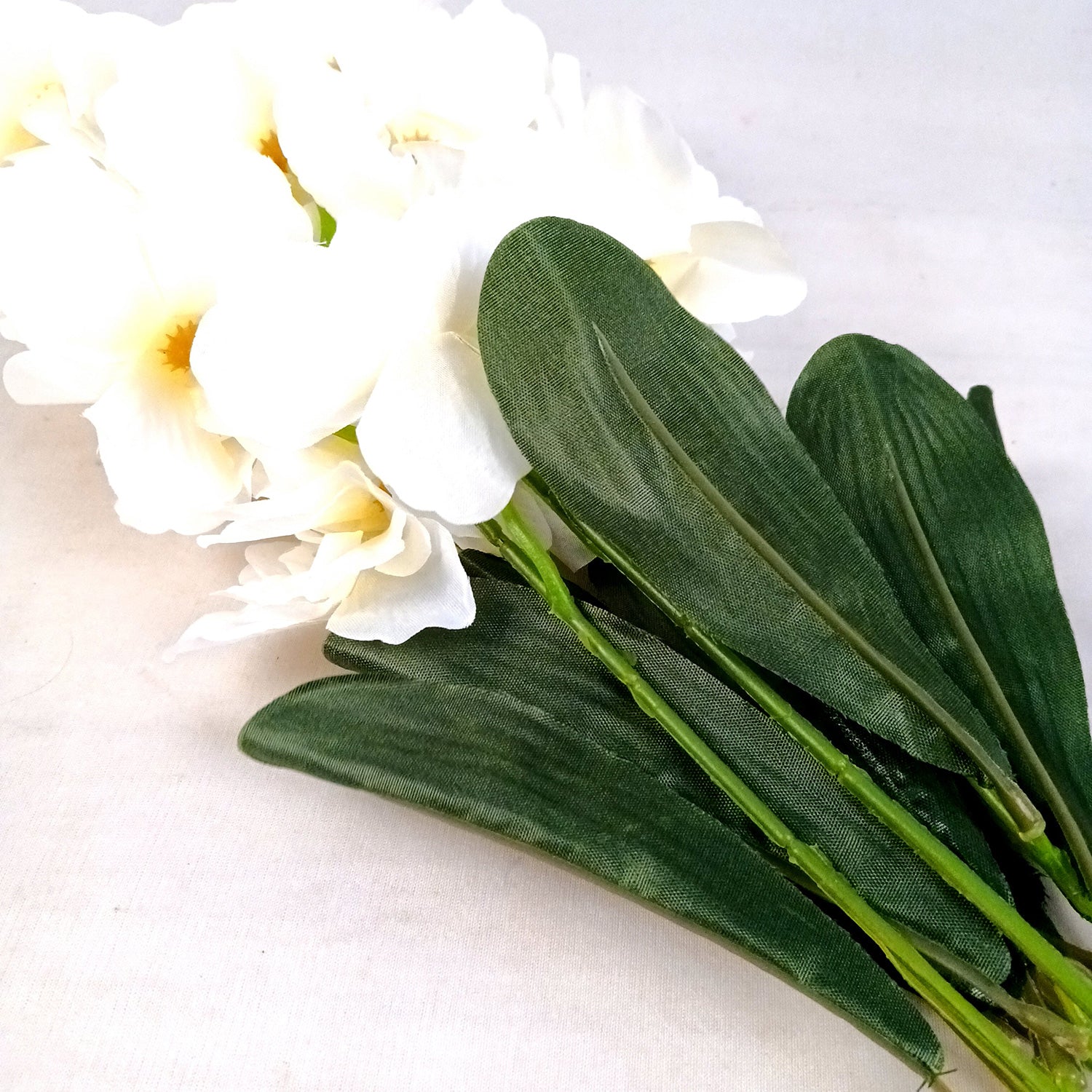 Artificial Orchids Flower Bouquets | Fake Flowers Bunch - For Vase, Pot, Home, Bedroom, Balcony, Office Corner, Living Room - 22 Inch - Apkamart #Colour_White