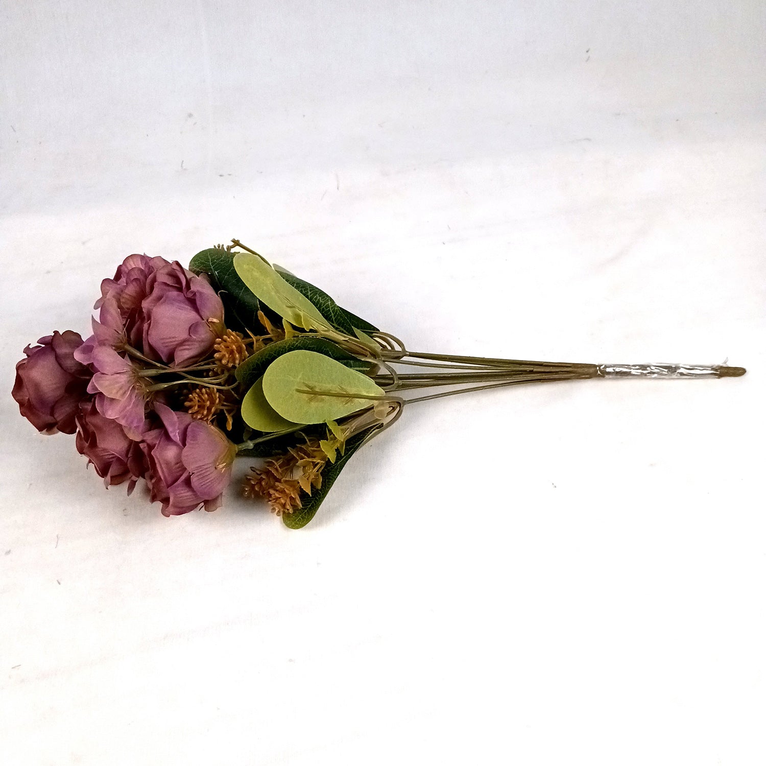 Artificial Flowers Rose Sticks | Faux Flowers Bunch - for Home Decor, Living Room, Centerpiece - 15 Inch - Apkamart #Colour_Pink