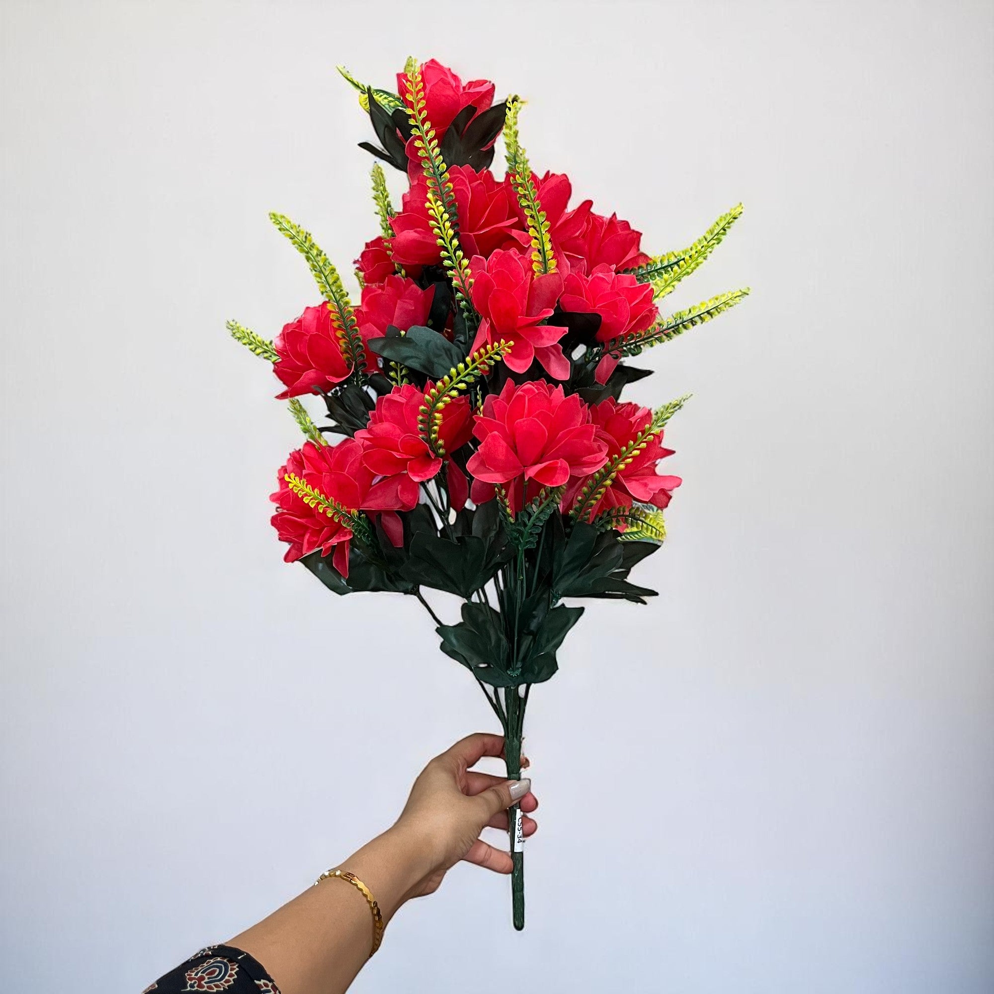 Artificial Flowers Bunches for Vase Pot | Faux Flowers Sticks - for Home Decor Living Room Side Table Centerpiece - 27 Inch - Apkamart #Colour_Pink