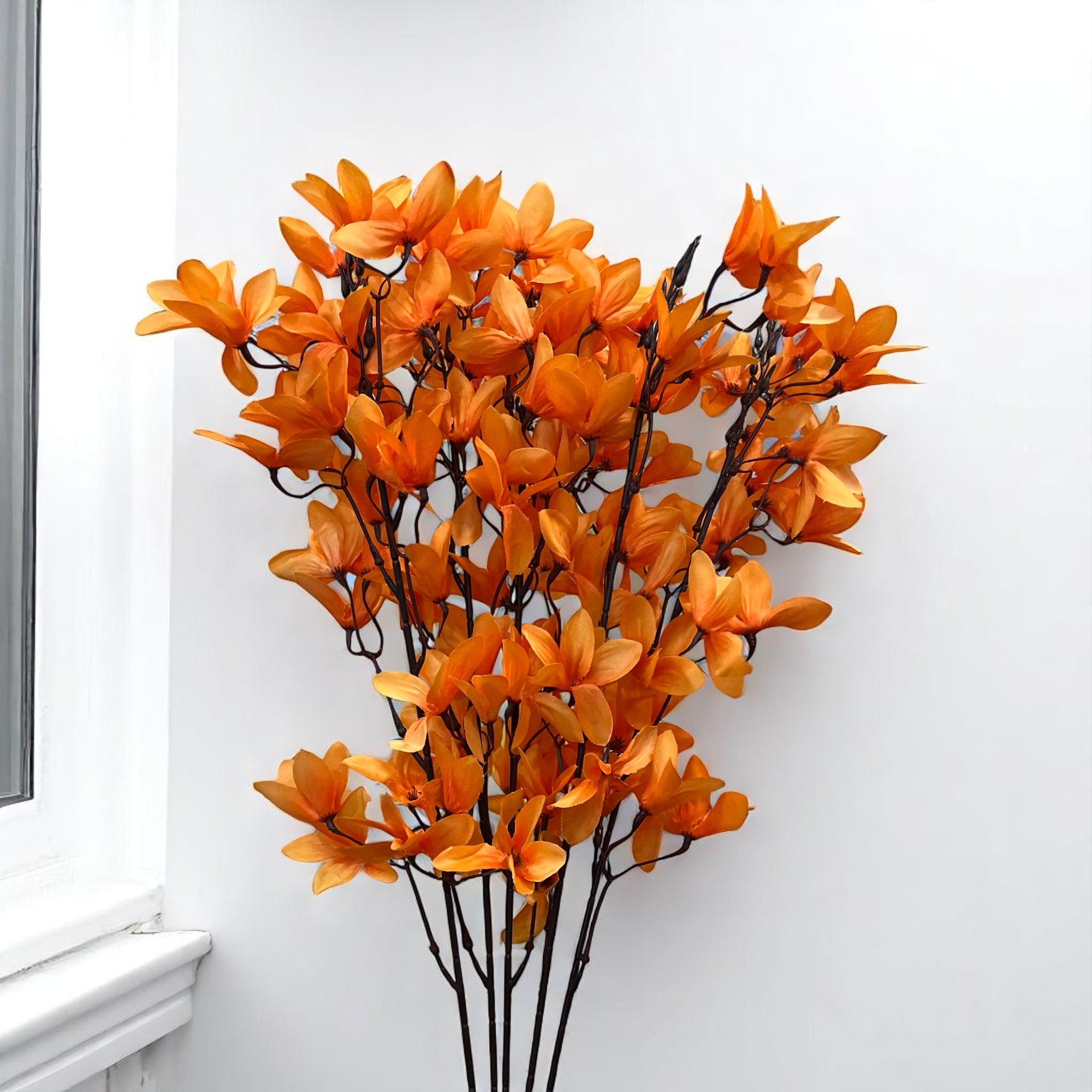 Artificial Flowers | Faux Flowers Bunch - for Home Decor, Living Room, Side Table, Centerpiece - 29 Inch - Apkamart #Colour_Orange