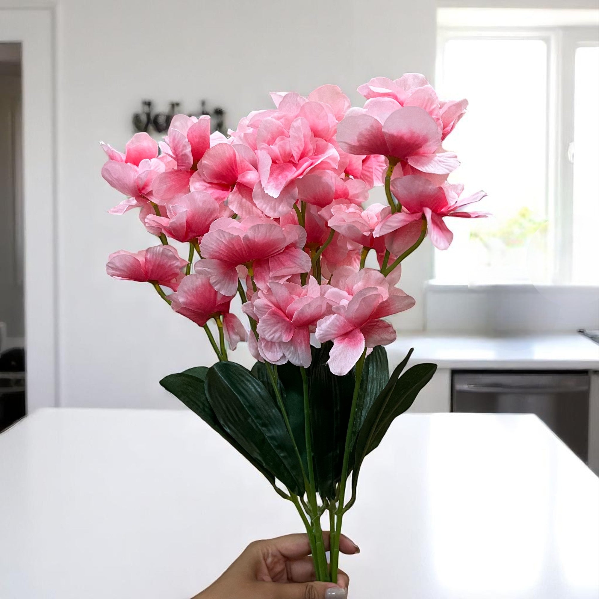 Artificial Orchids Flower Bouquets | Fake Flowers Bunch - For Vase, Pot, Home, Bedroom, Balcony, Office Corner, Living Room - 22 Inch - Apkamart #Colour_Multicolor