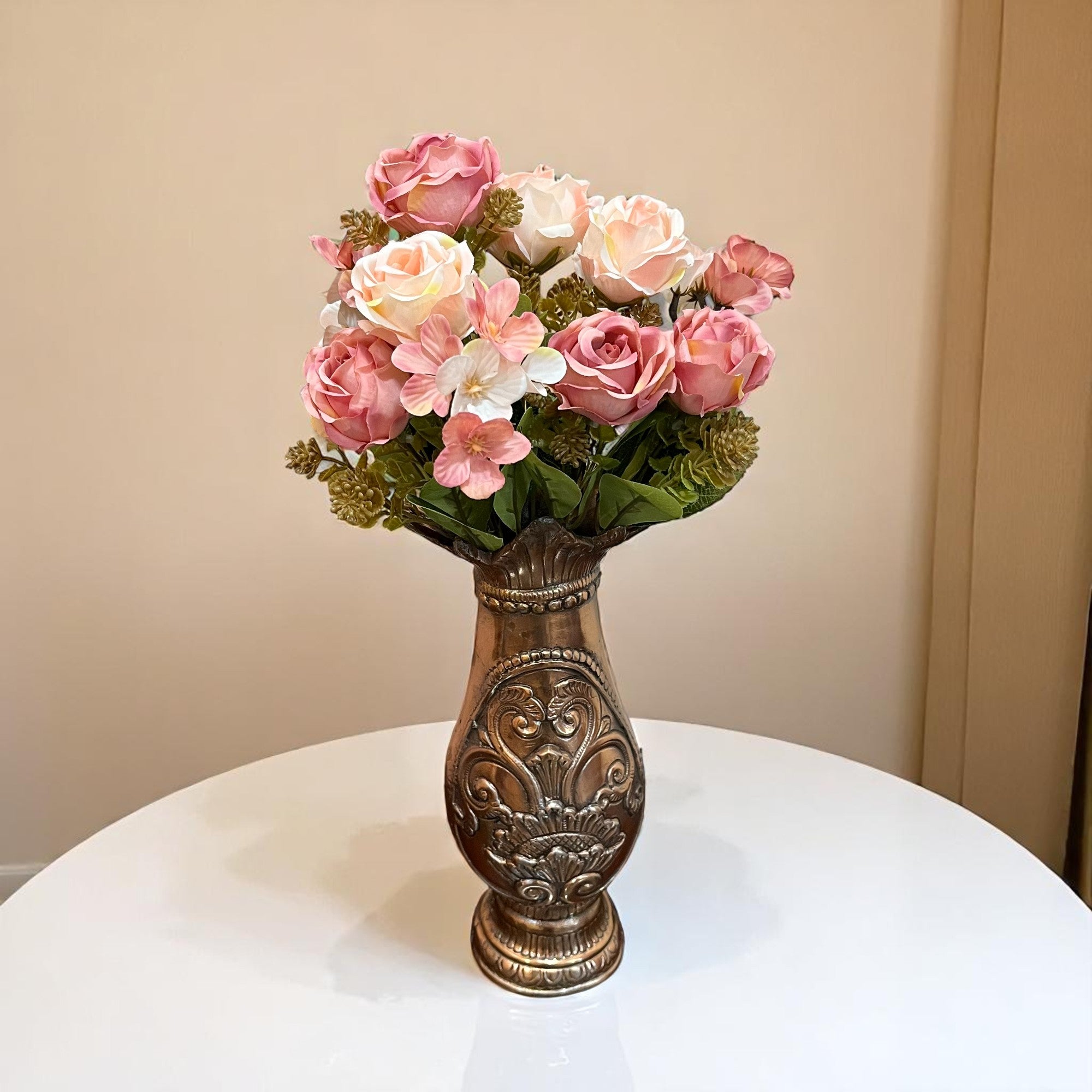 Artificial Flowers Rose Sticks | Faux Flowers Bunch - for Home Decor, Living Room, Centerpiece - 15 Inch - Apkamart #Colour_Multicolor